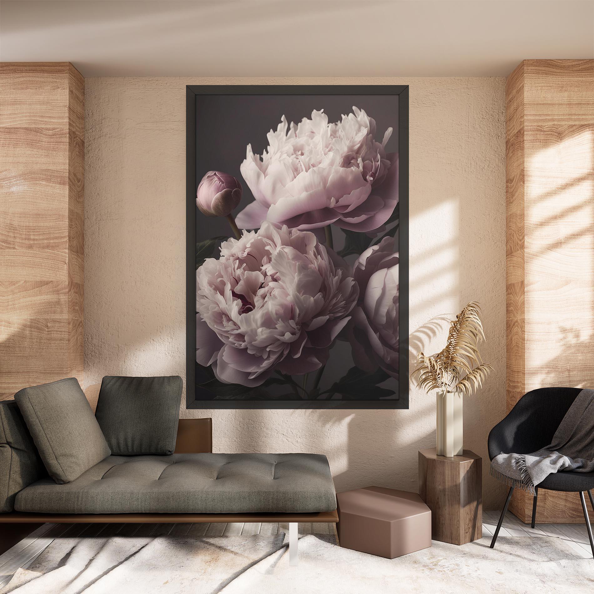 Tablou Canvas Grey Pastel Pink Peony mockup 8