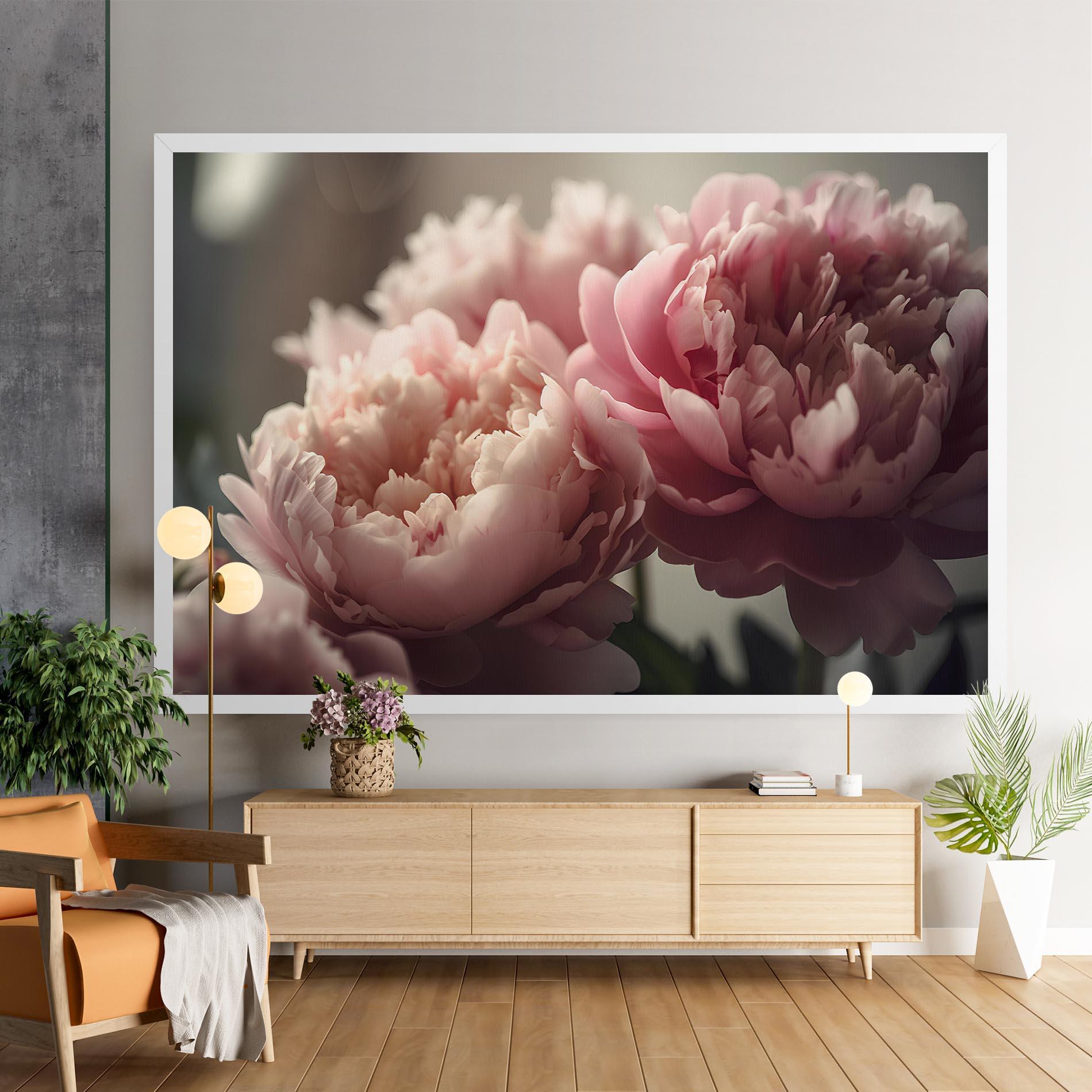 Tablou Canvas Cream Dreamy Peony mockup 9