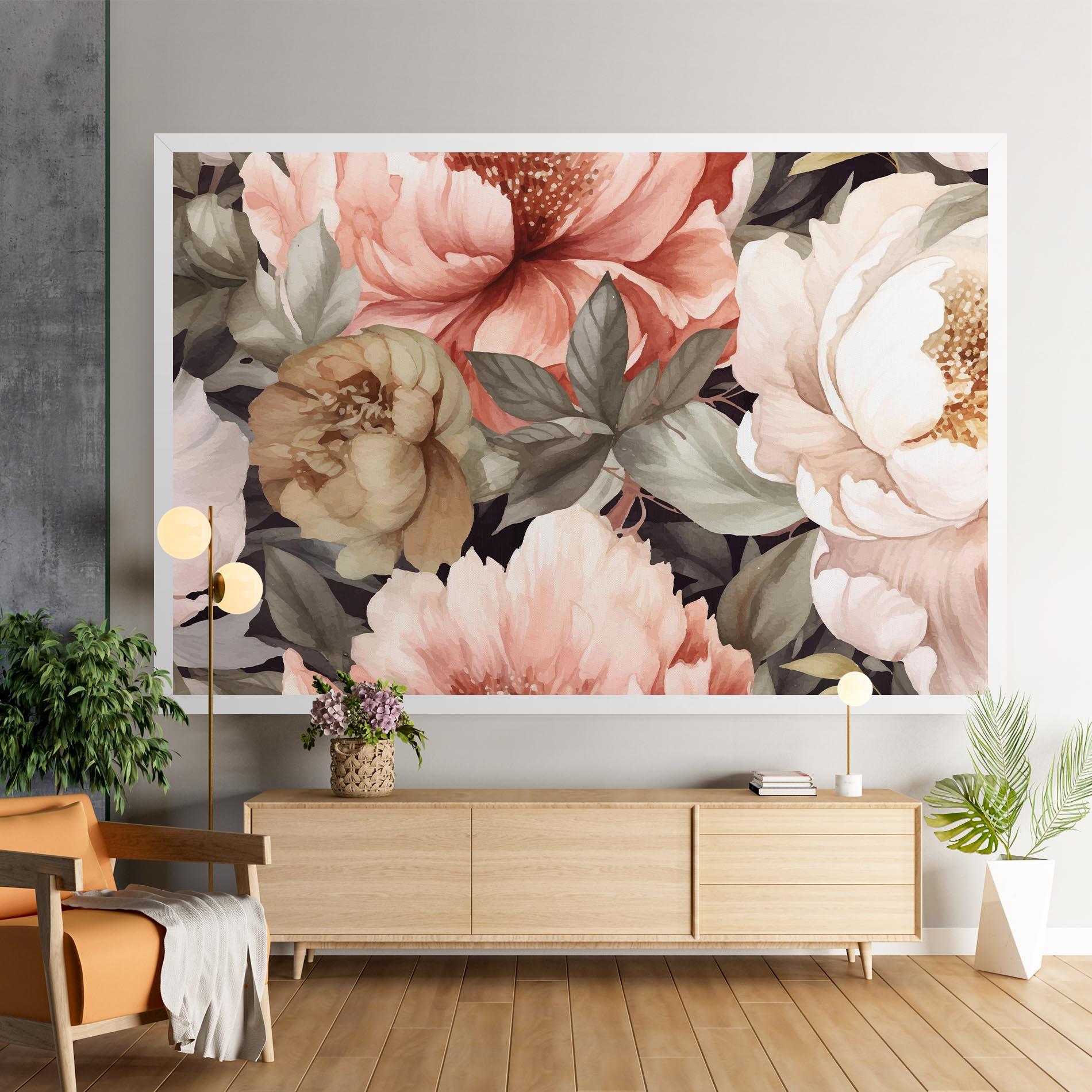 Tablou Canvas Cream Pink Peony mockup 9