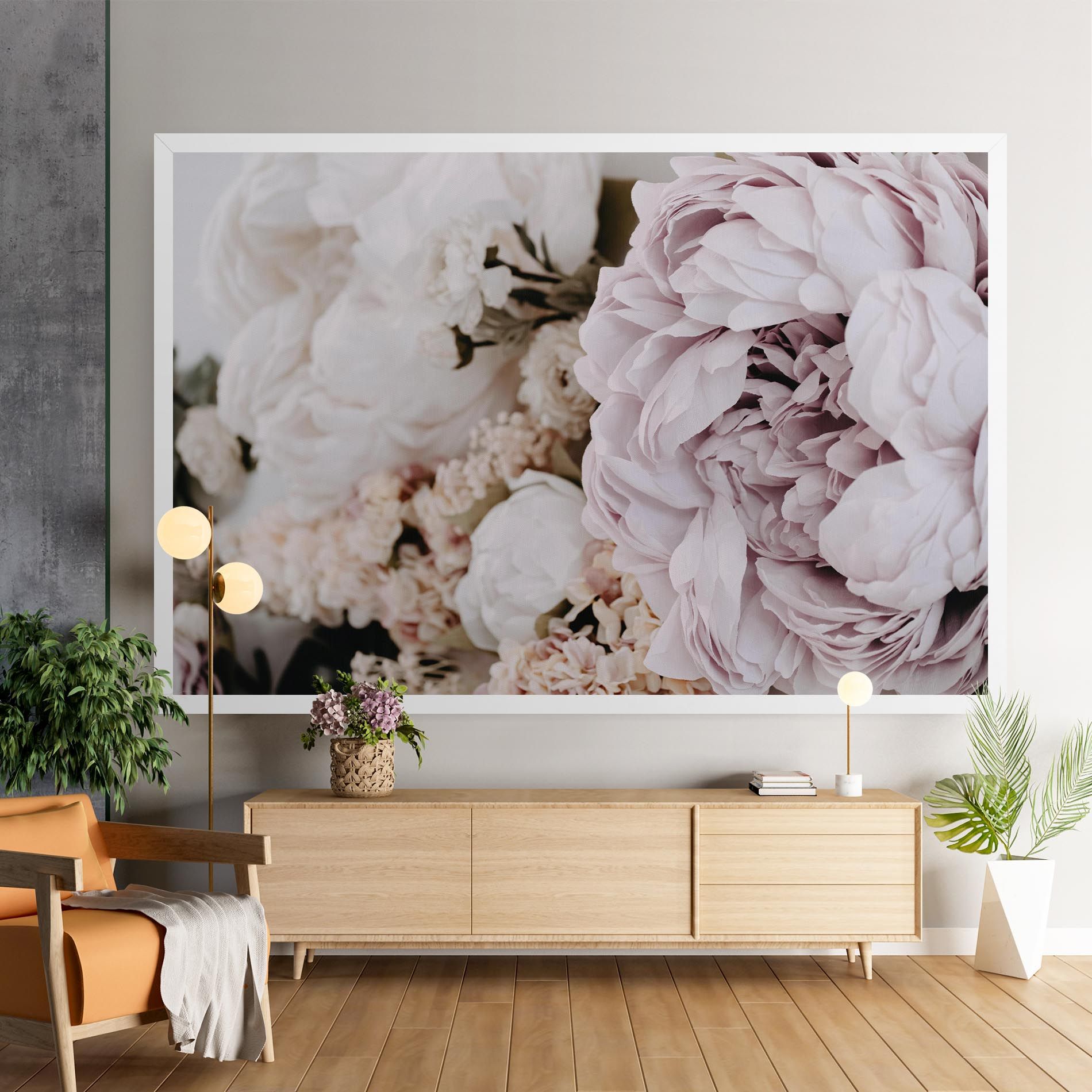 Grey Peony Bouquet mockup 9
