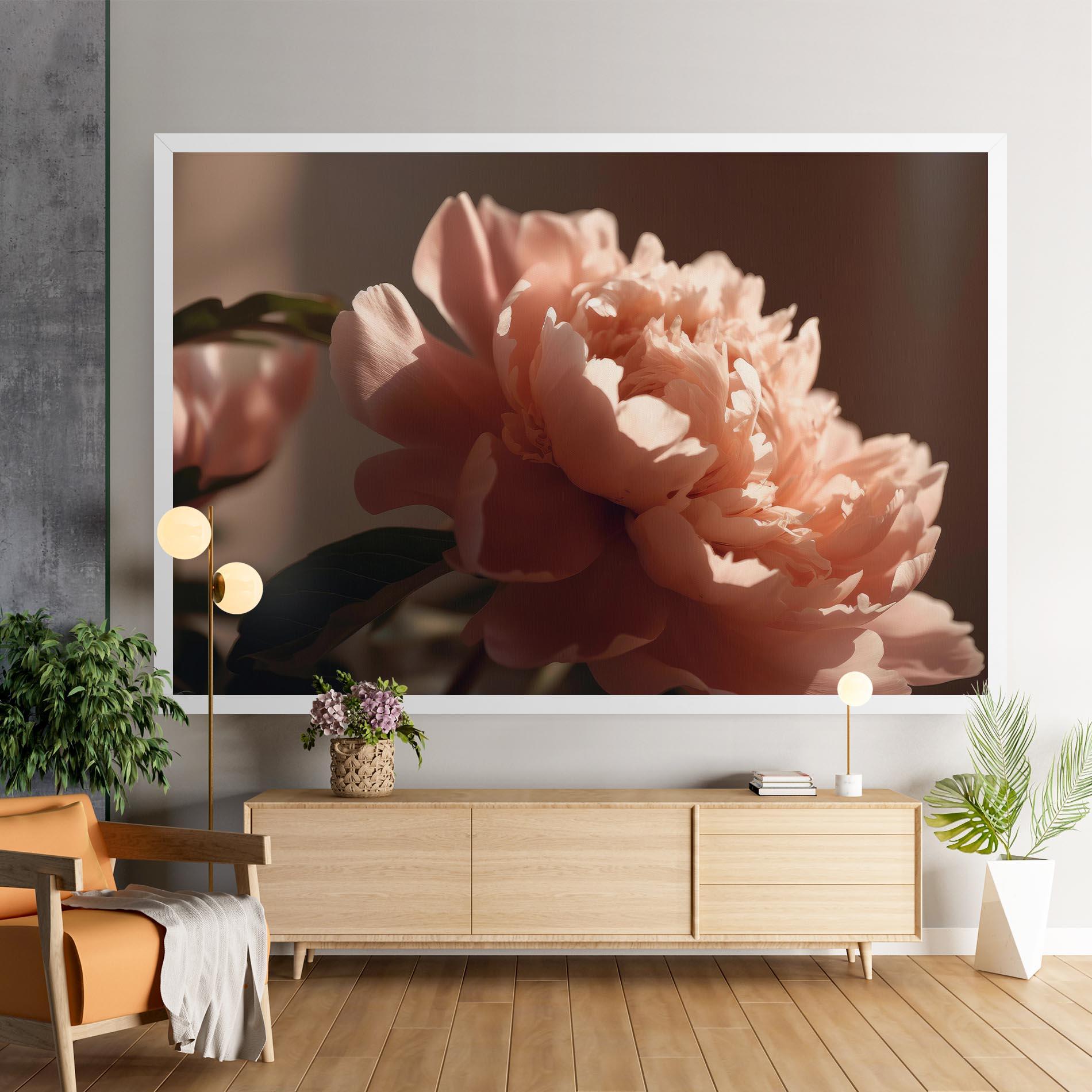 Tablou Canvas Light Orange Peony View mockup 9