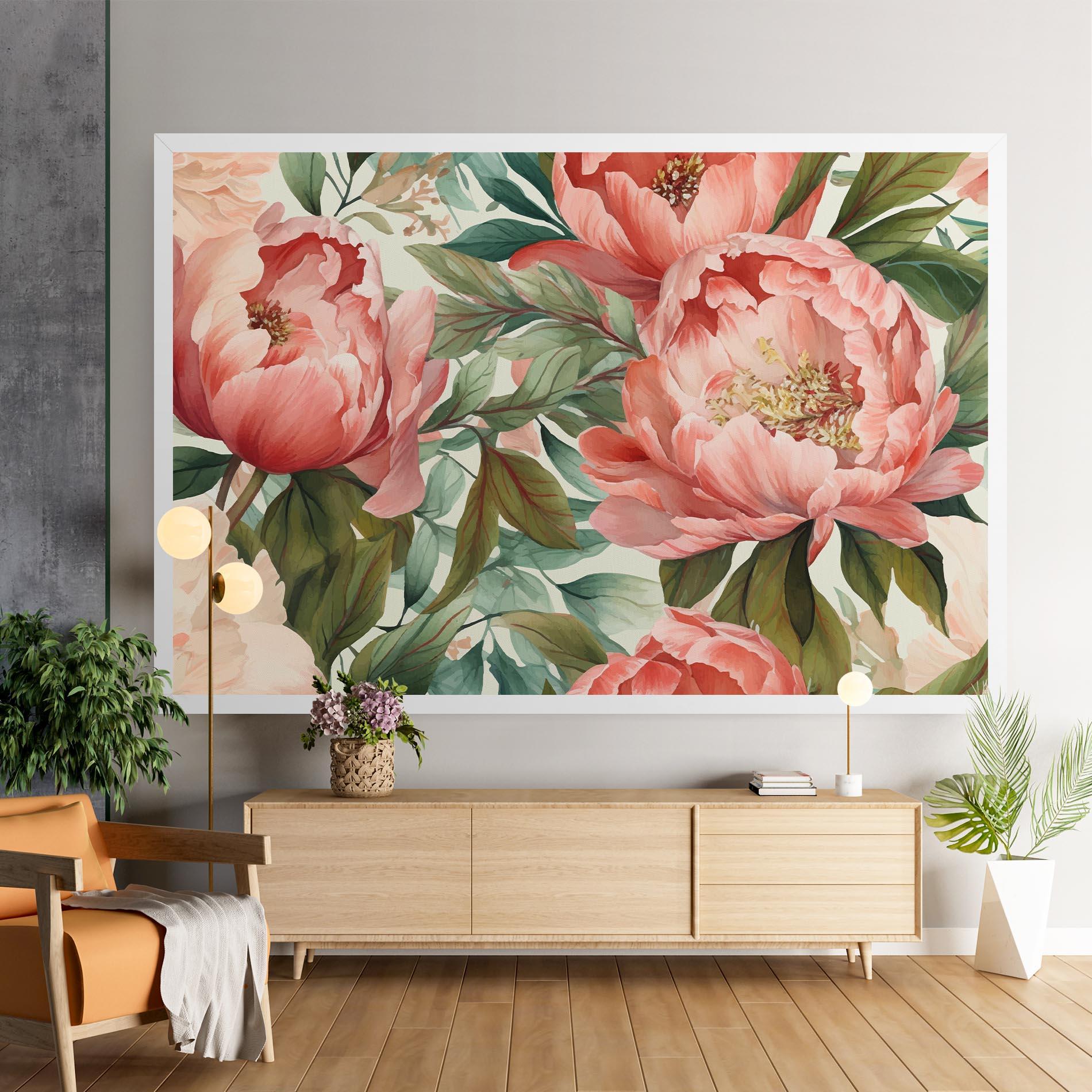 Tablou Canvas Light Red Peony mockup 9