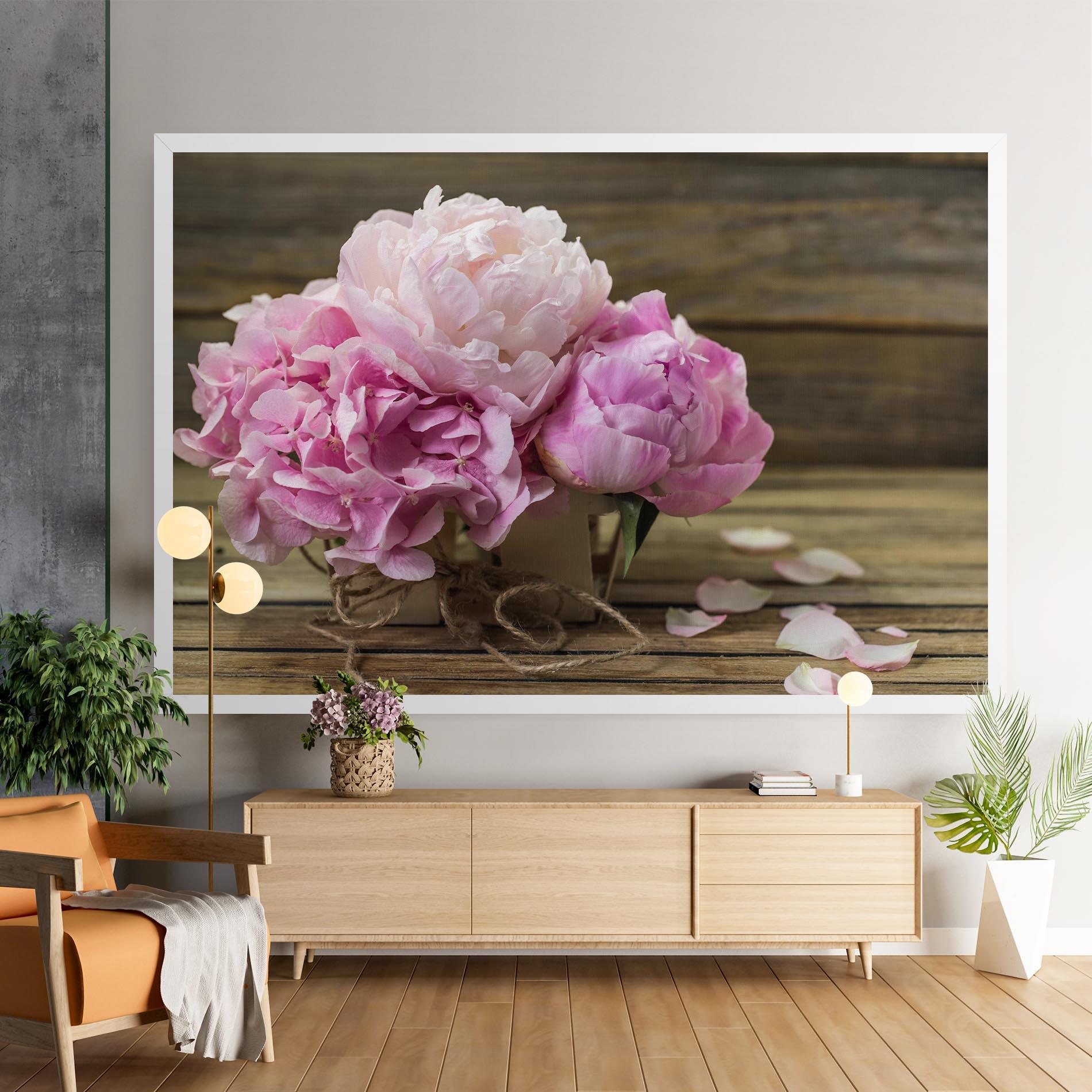 Tablou Canvas Peony On Table mockup 9
