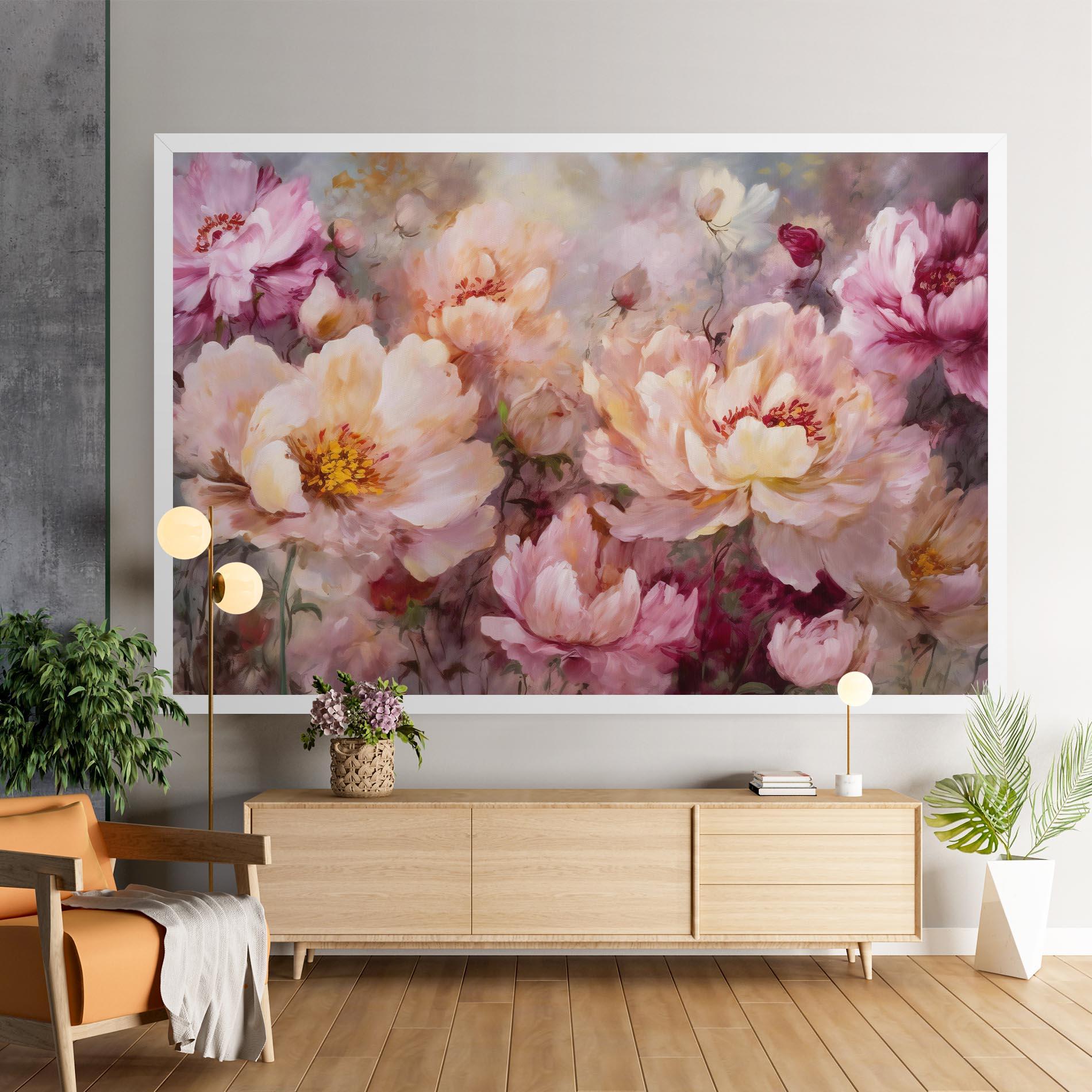 Tablou Canvas Peony Painting Art mockup 9