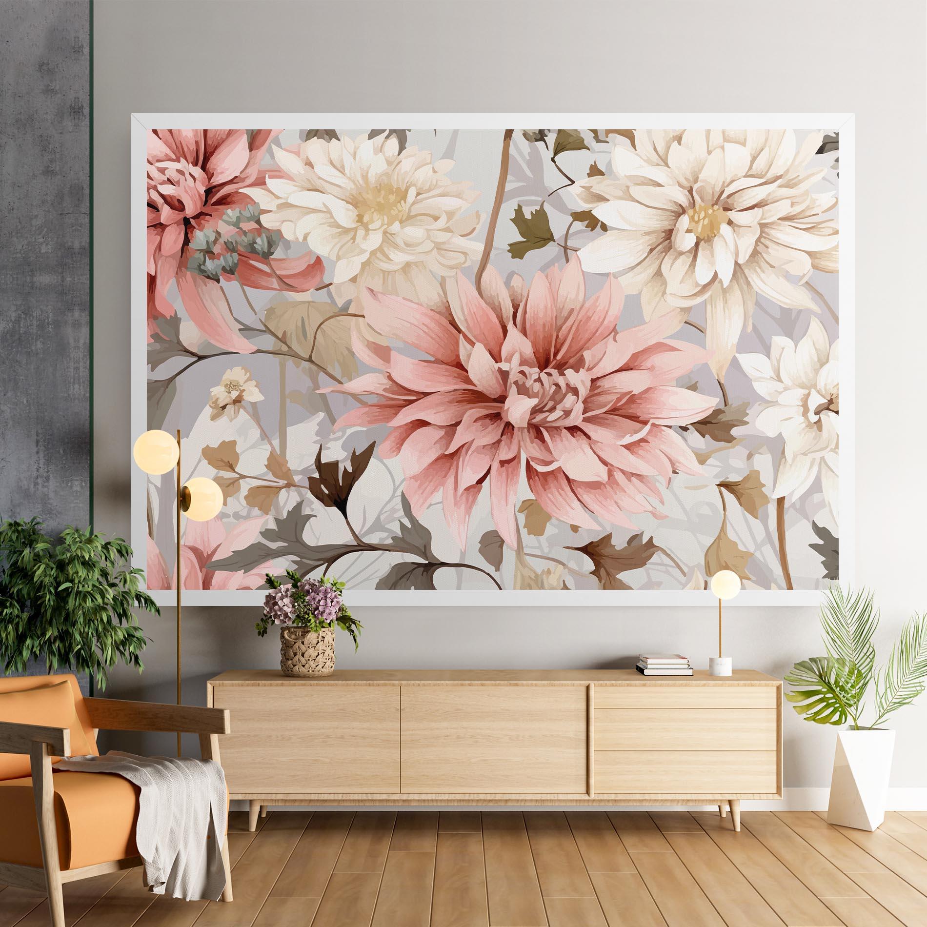 Tablou Canvas Pink Cream Open Peony mockup 9