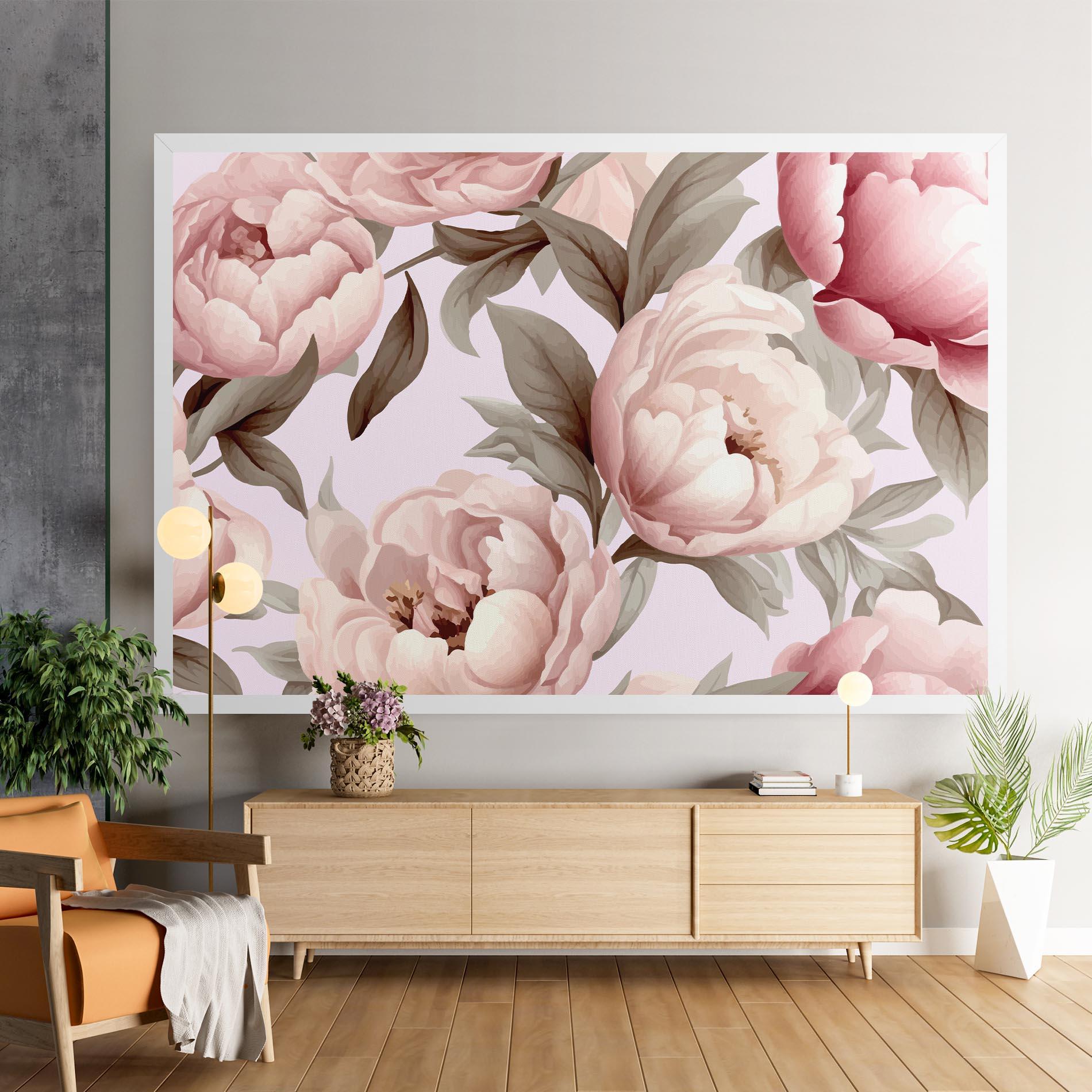 Tablou Canvas Pink Peony Buds mockup 9