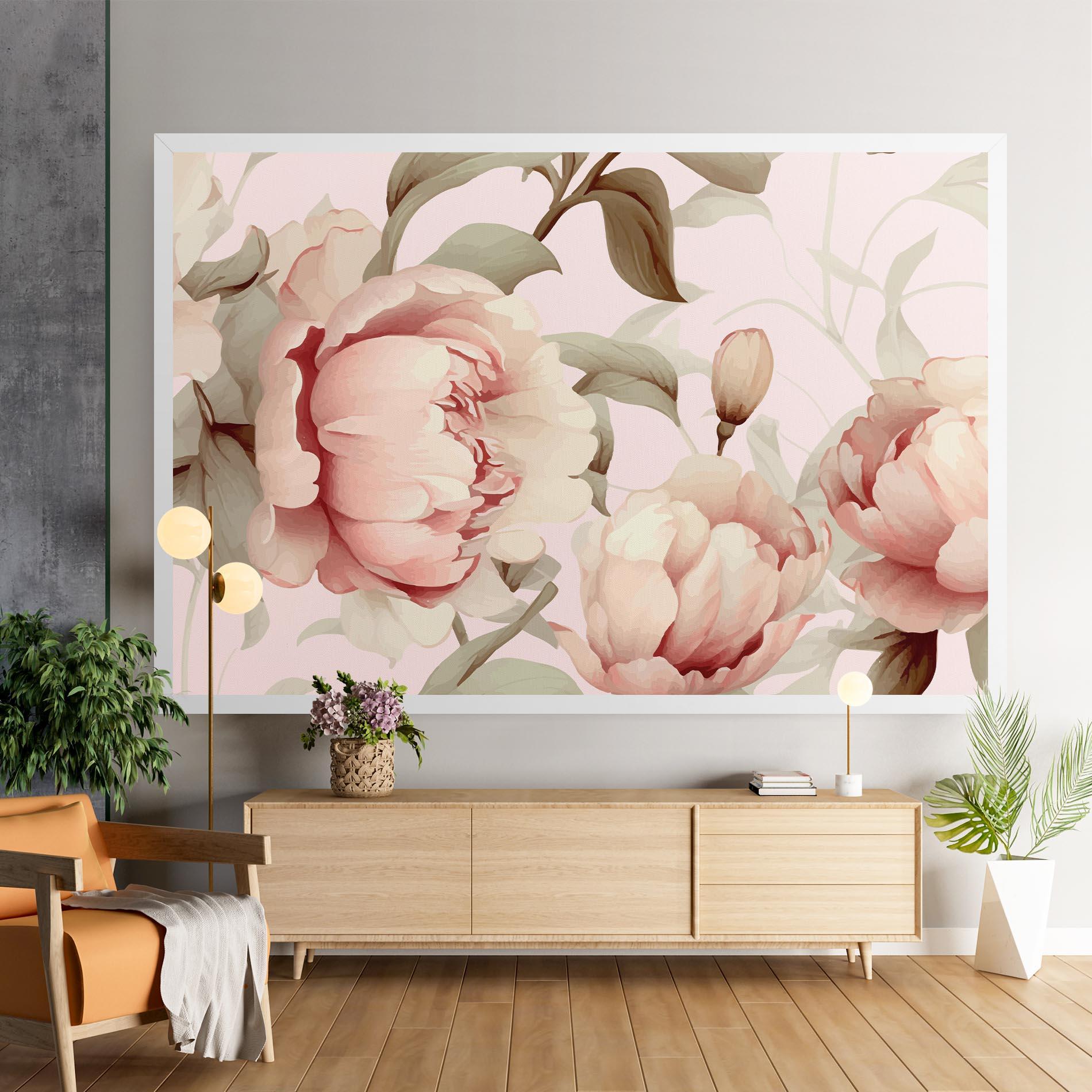 Tablou Canvas Pink Pretty Peony mockup 9