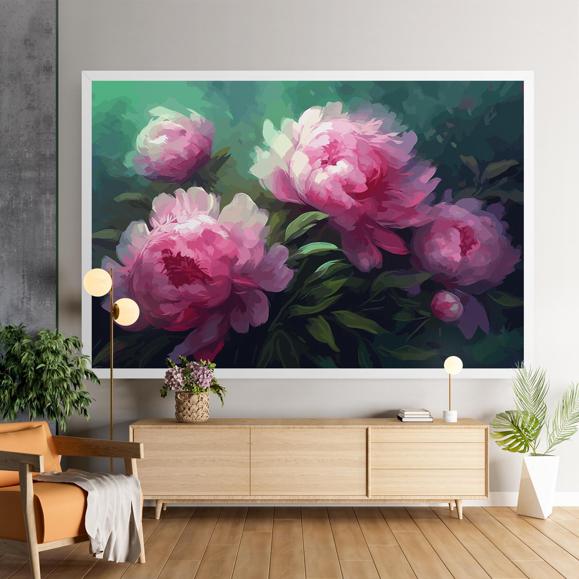 Tablou Canvas Pretty Peony Paint mockup 9