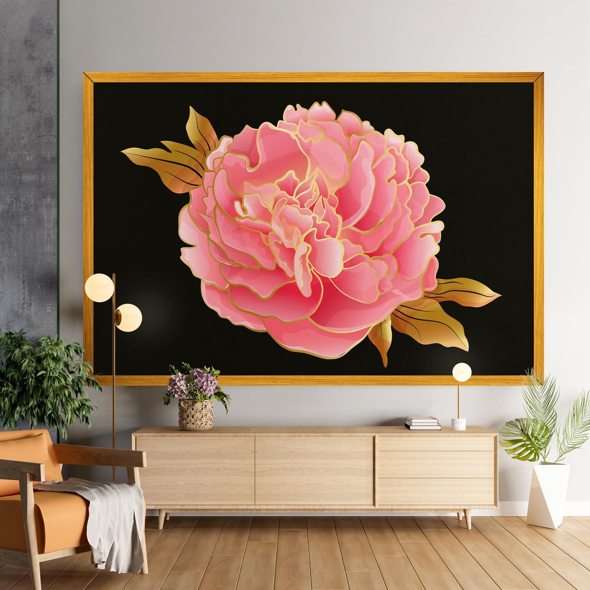 Gold Pinkk Peony mockup 9