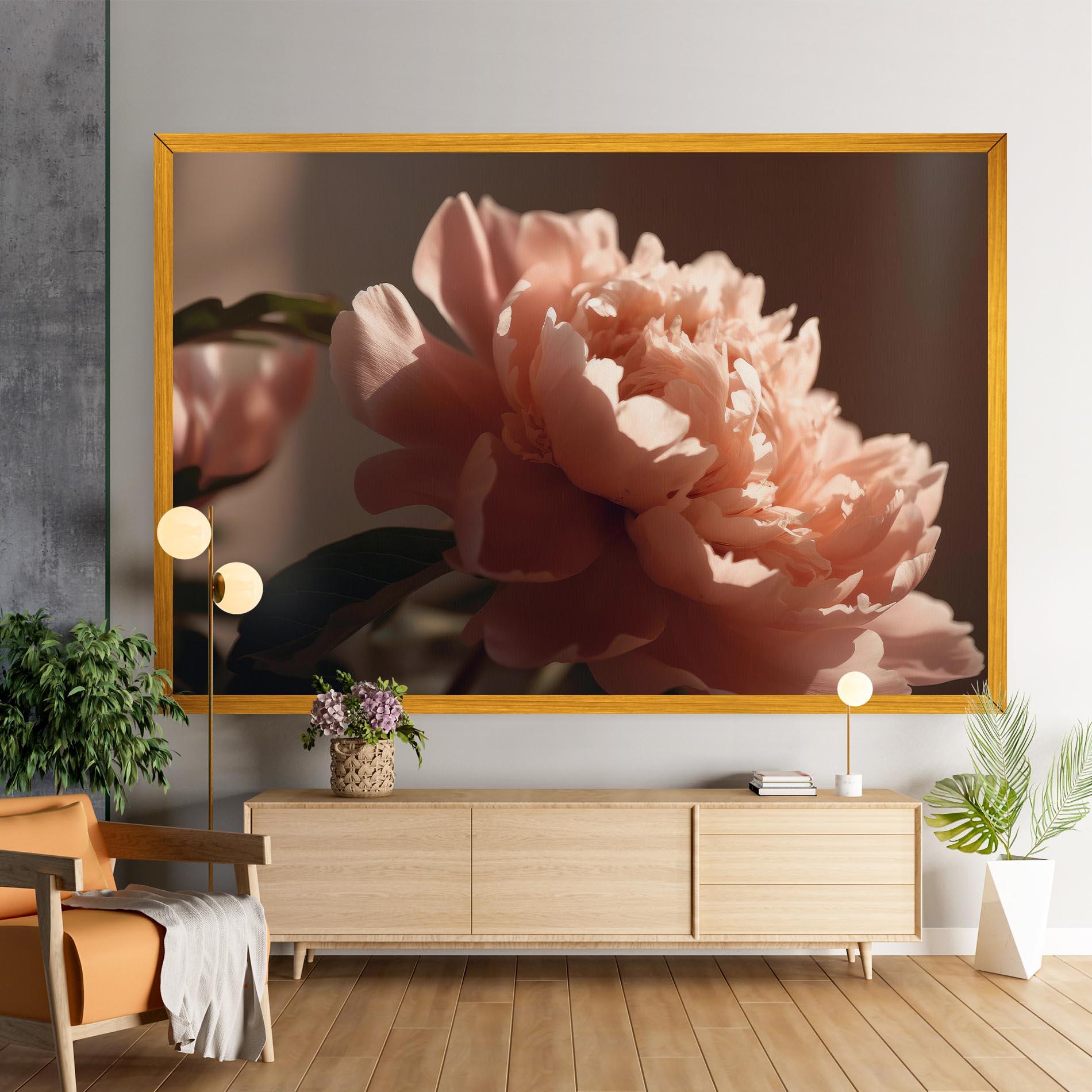 Tablou Canvas Light Orange Peony View mockup 9