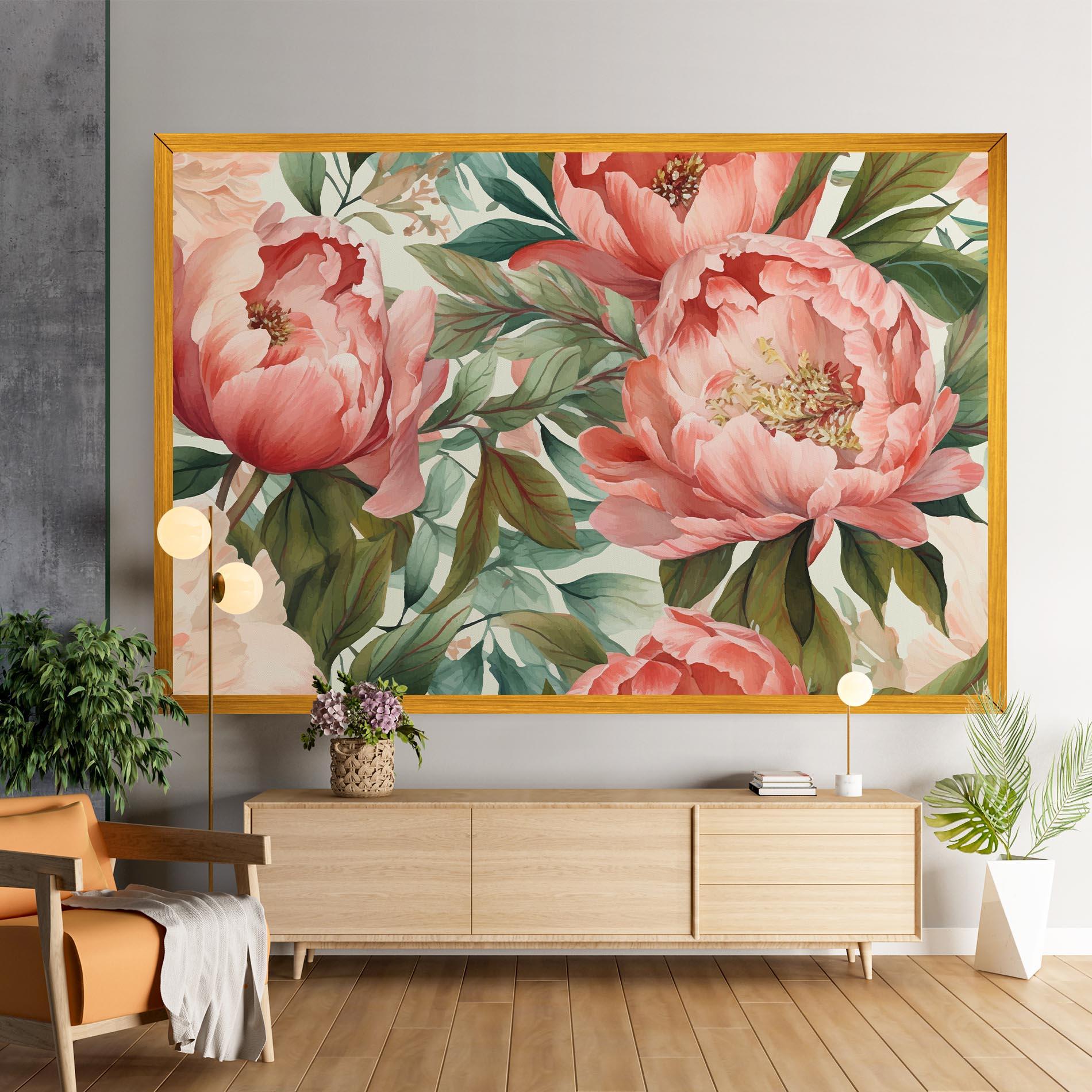 Tablou Canvas Light Red Peony mockup 9