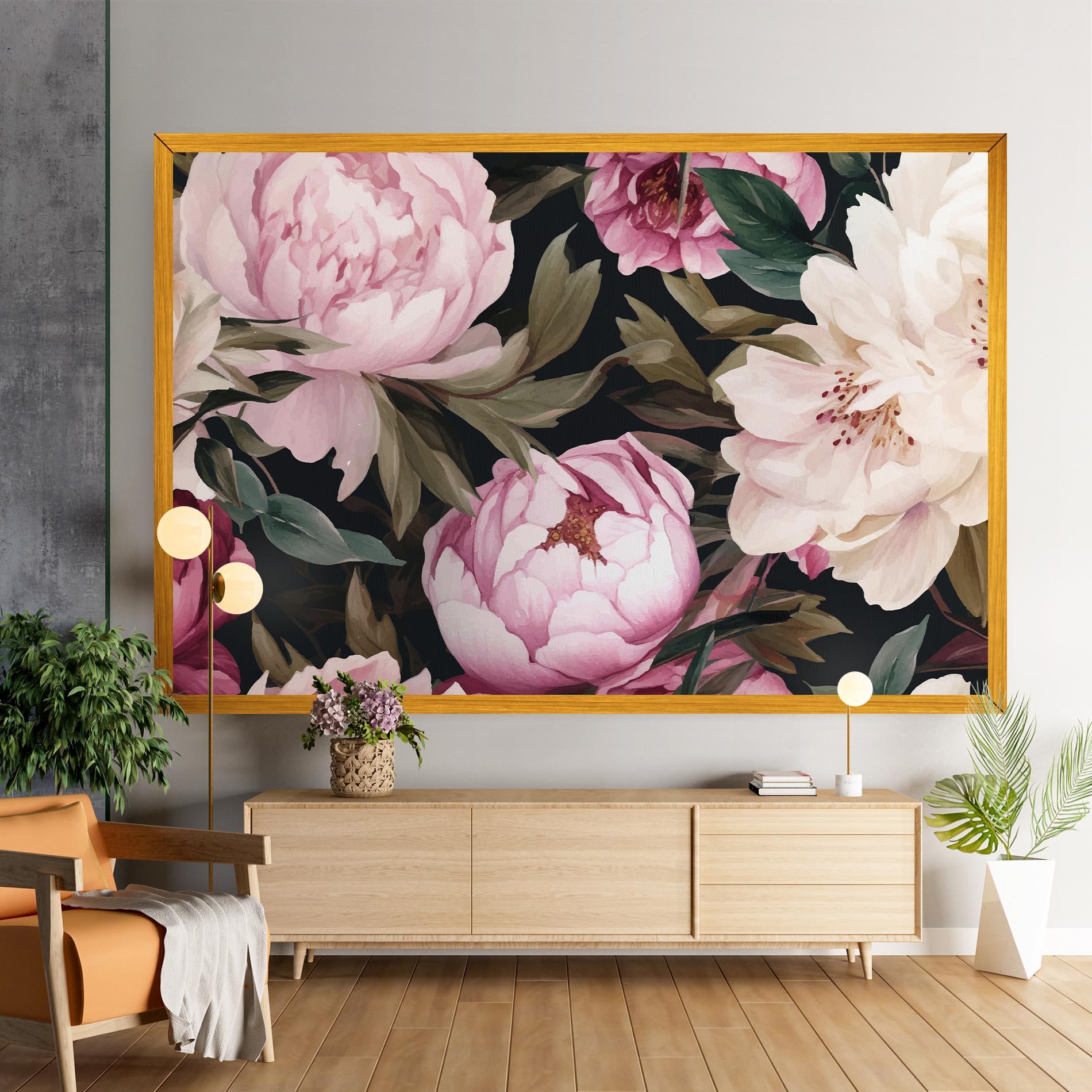 Tablou Canvas Peony Paint mockup 9