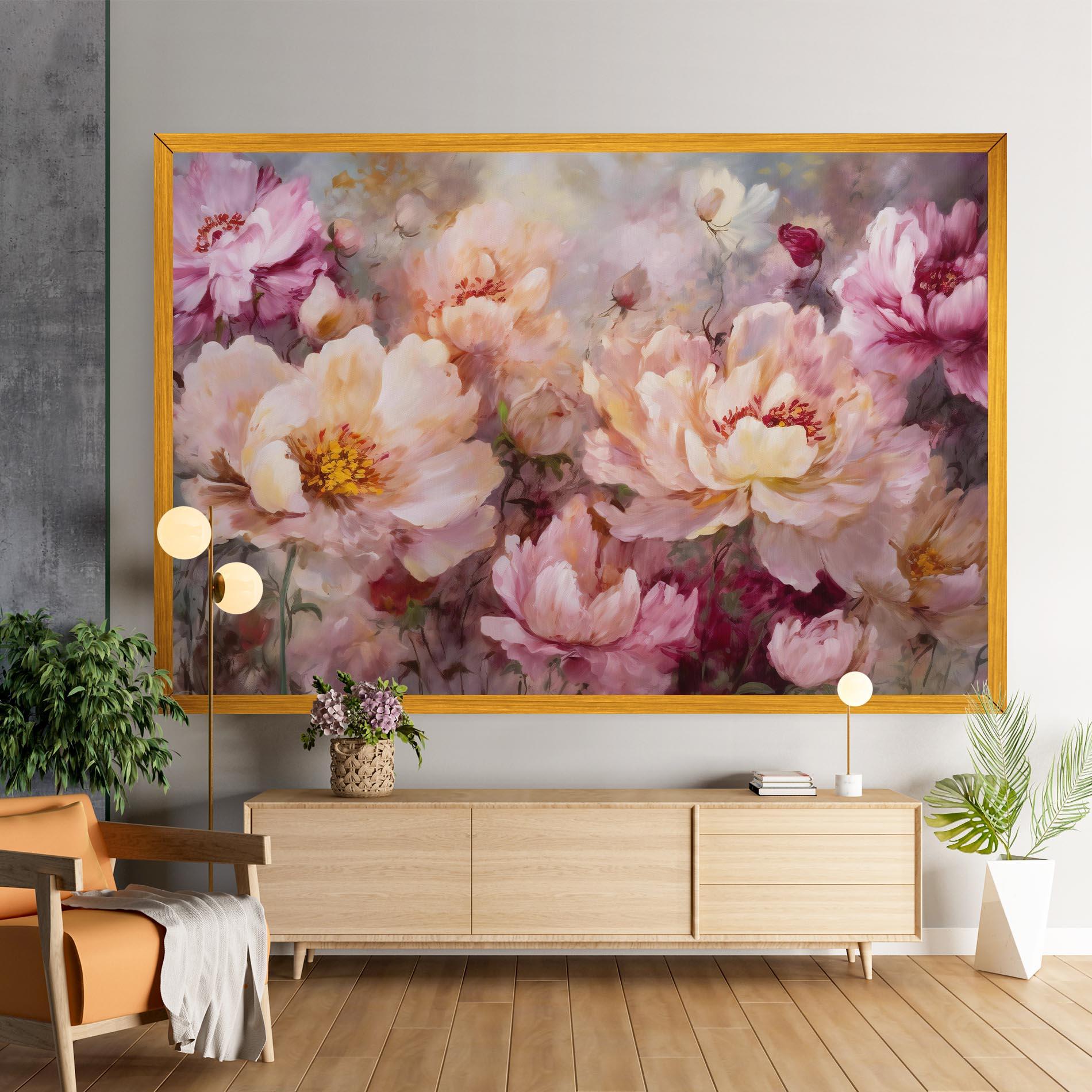 Tablou Canvas Peony Painting Art mockup 9