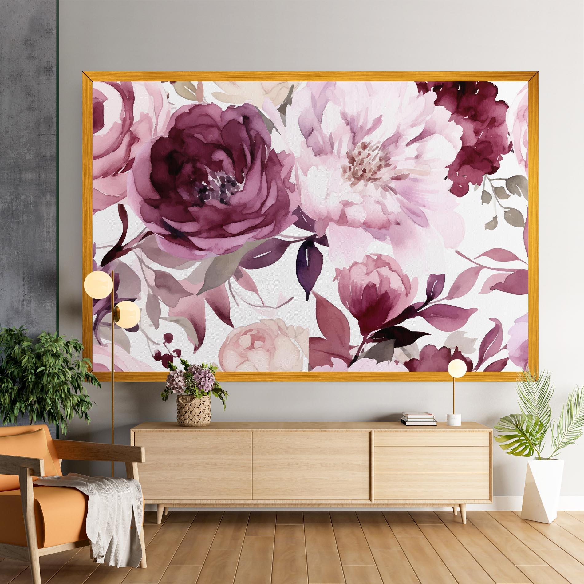 Tablou Canvas Peony Pink Purple mockup 9