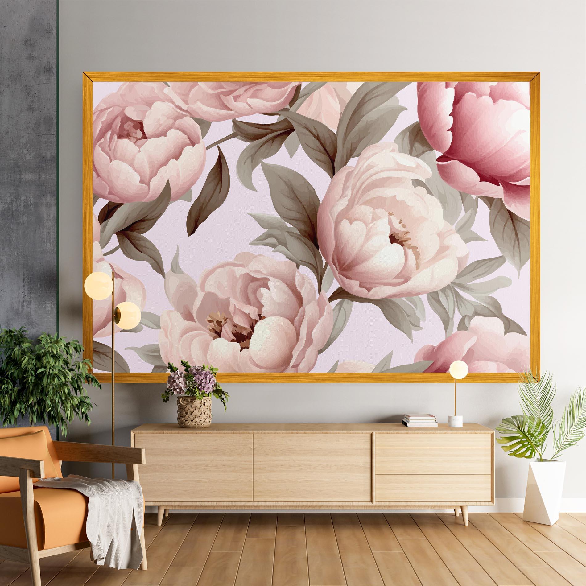 Tablou Canvas Pink Peony Buds mockup 9