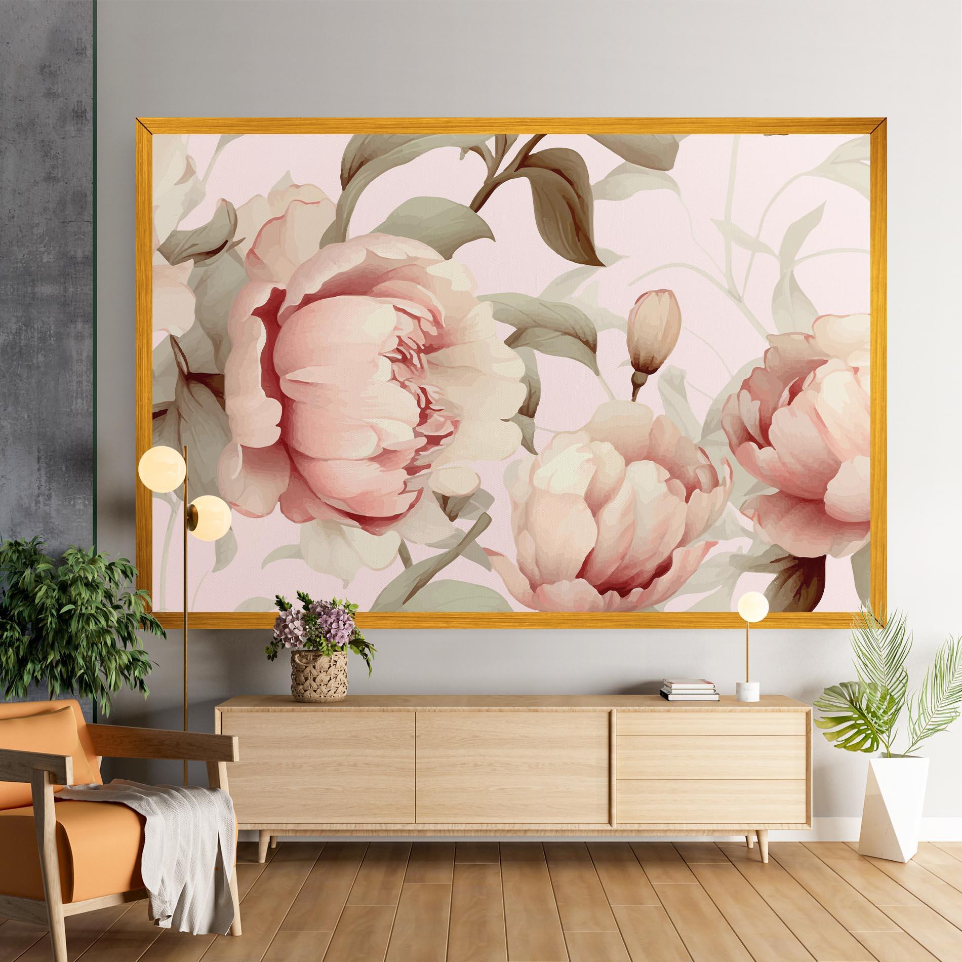 Tablou Canvas Pink Pretty Peony mockup 9