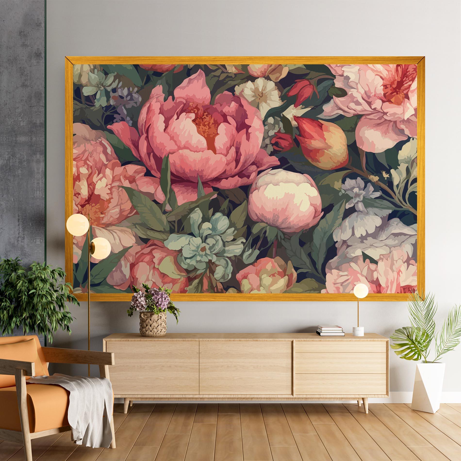 Tablou Canvas Pretty Artistic Peony mockup 9