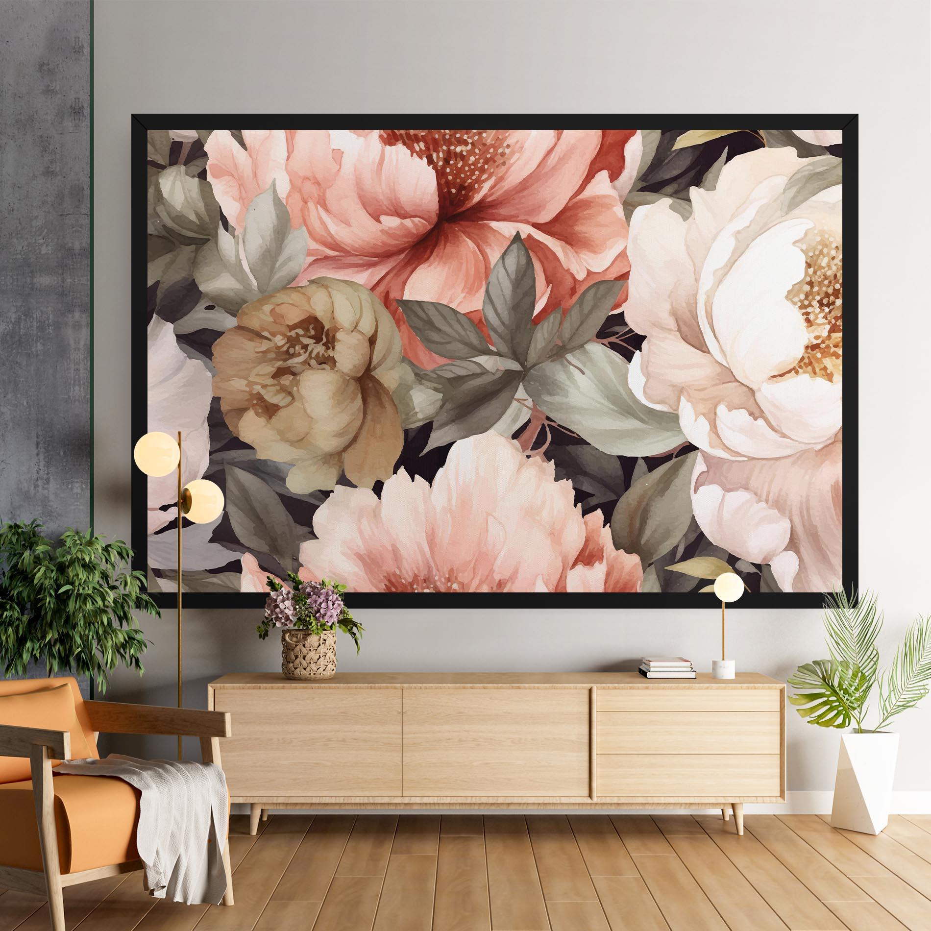Tablou Canvas Cream Pink Peony mockup 9