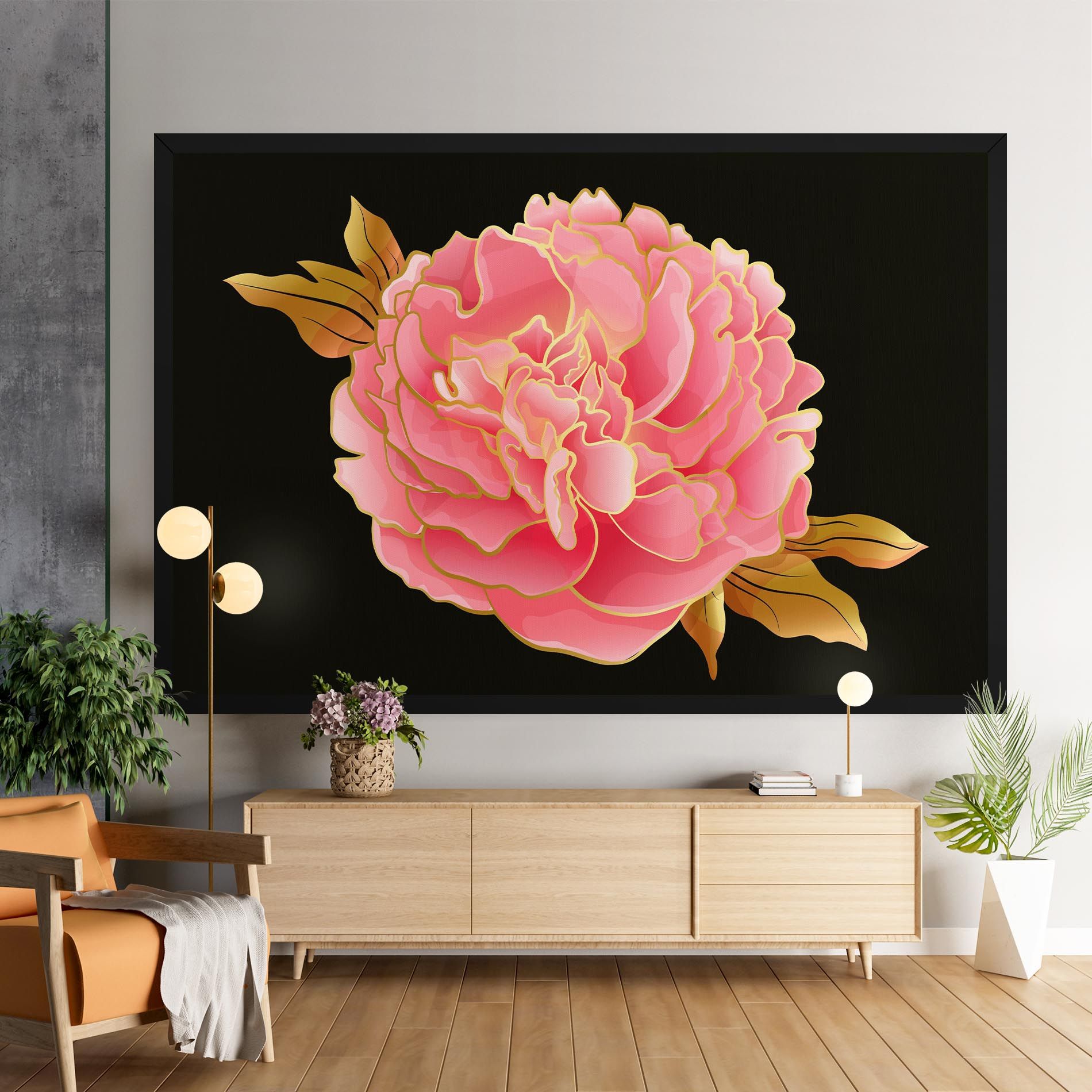 Gold Pinkk Peony mockup 9