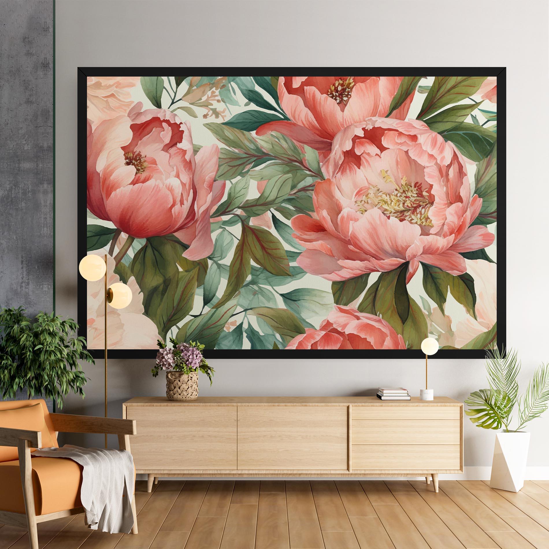 Tablou Canvas Light Red Peony mockup 9