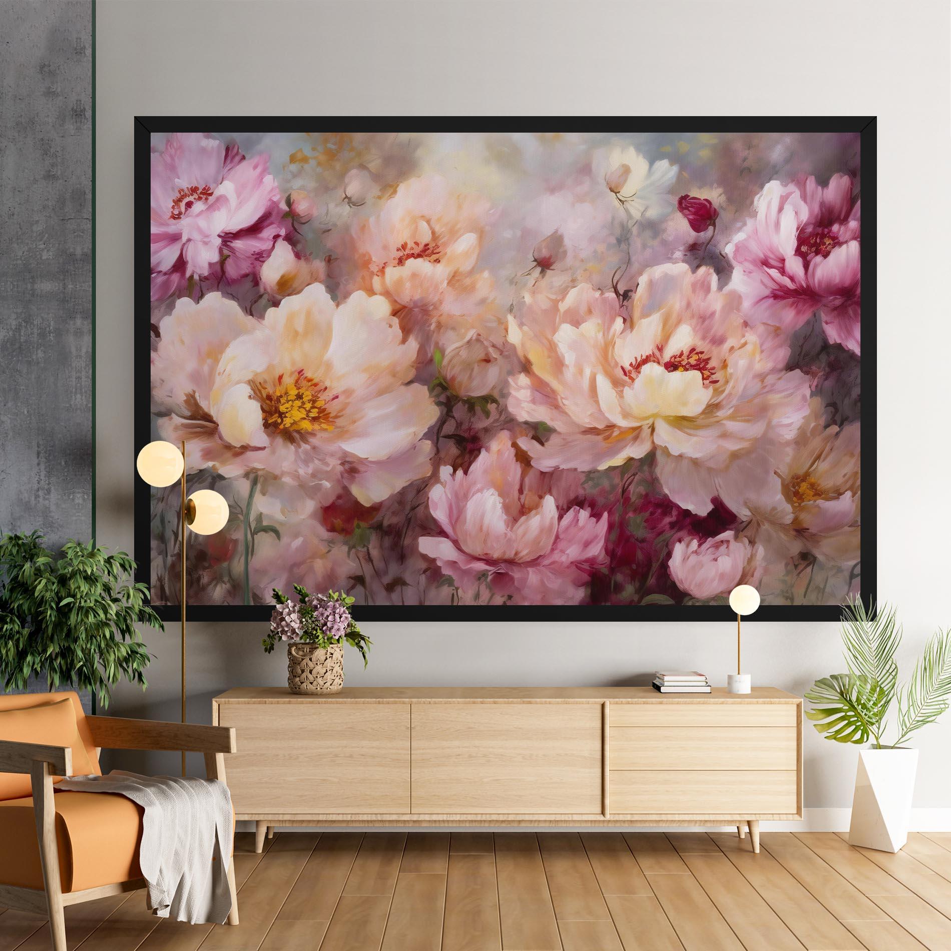 Tablou Canvas Peony Painting Art mockup 9
