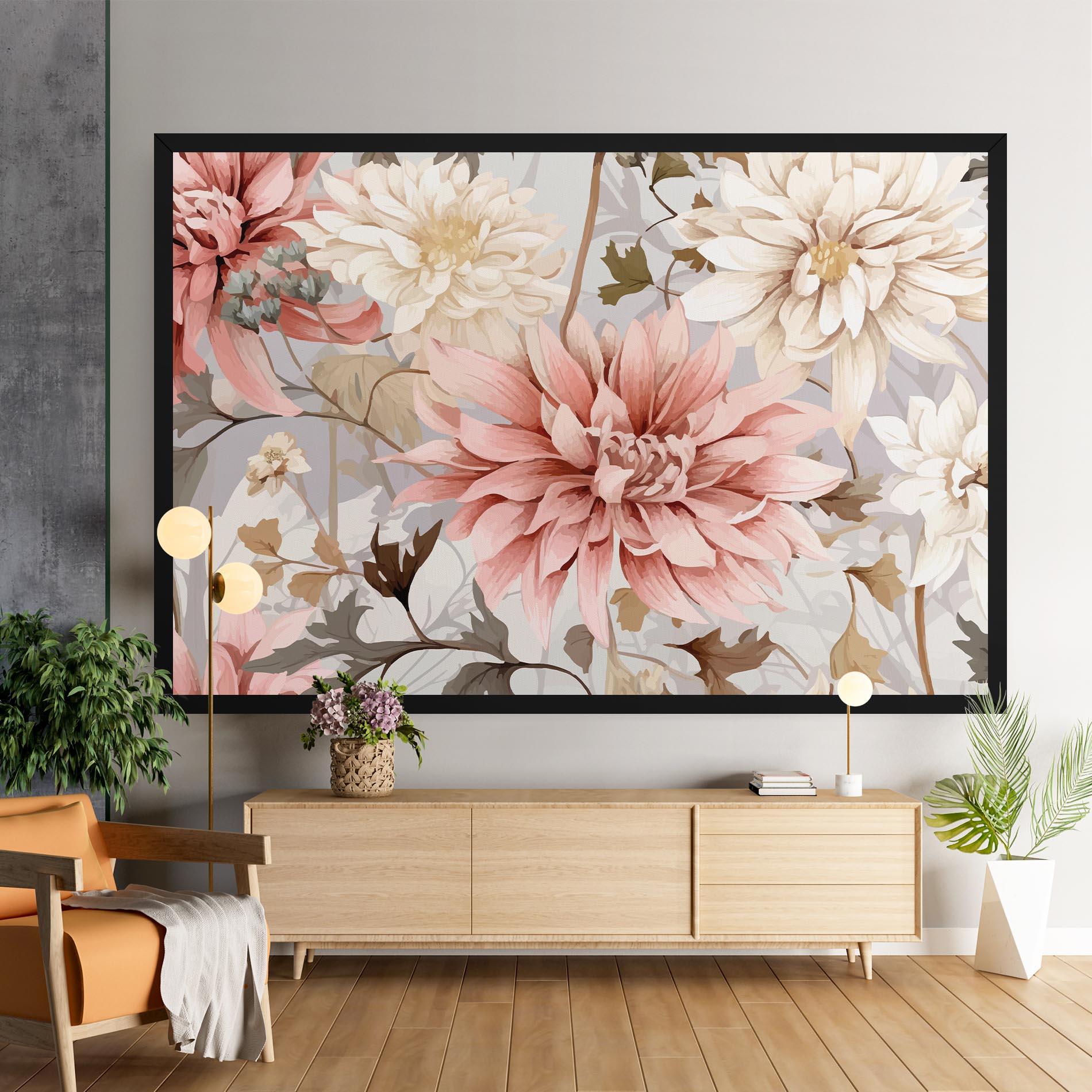 Tablou Canvas Pink Cream Open Peony mockup 9