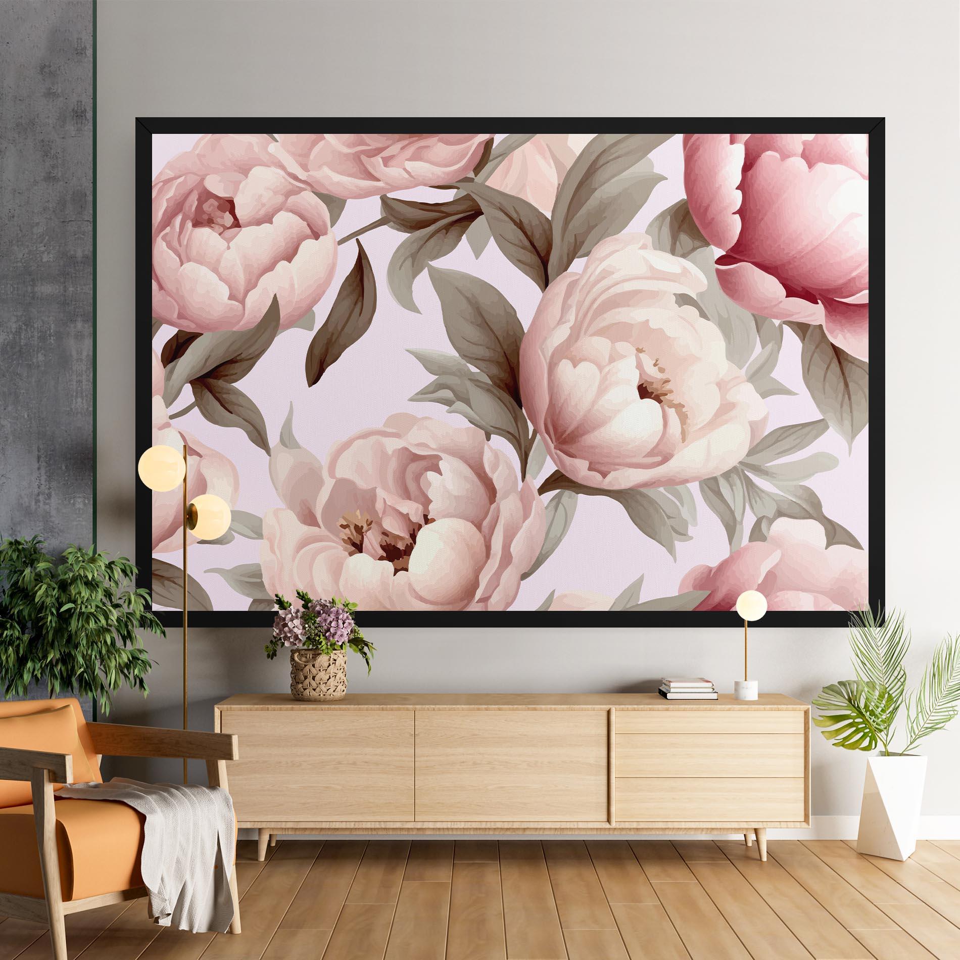 Tablou Canvas Pink Peony Buds mockup 9