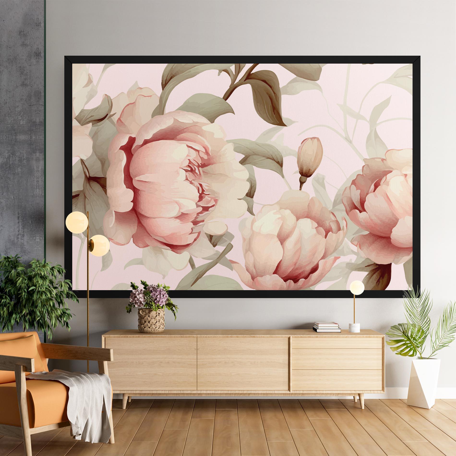 Tablou Canvas Pink Pretty Peony mockup 9
