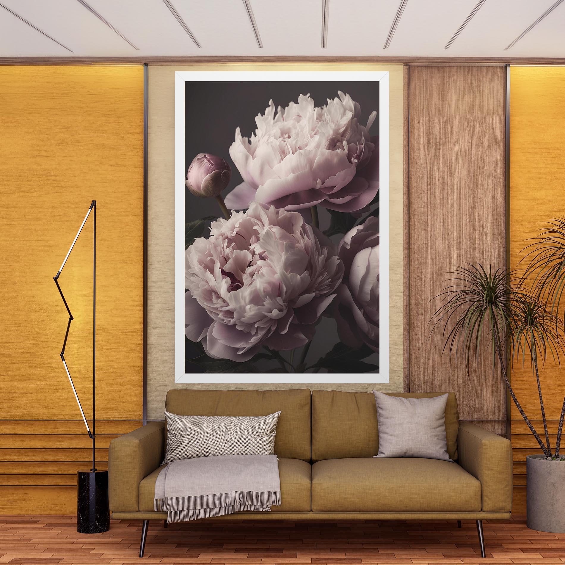 Tablou Canvas Grey Pastel Pink Peony mockup 9