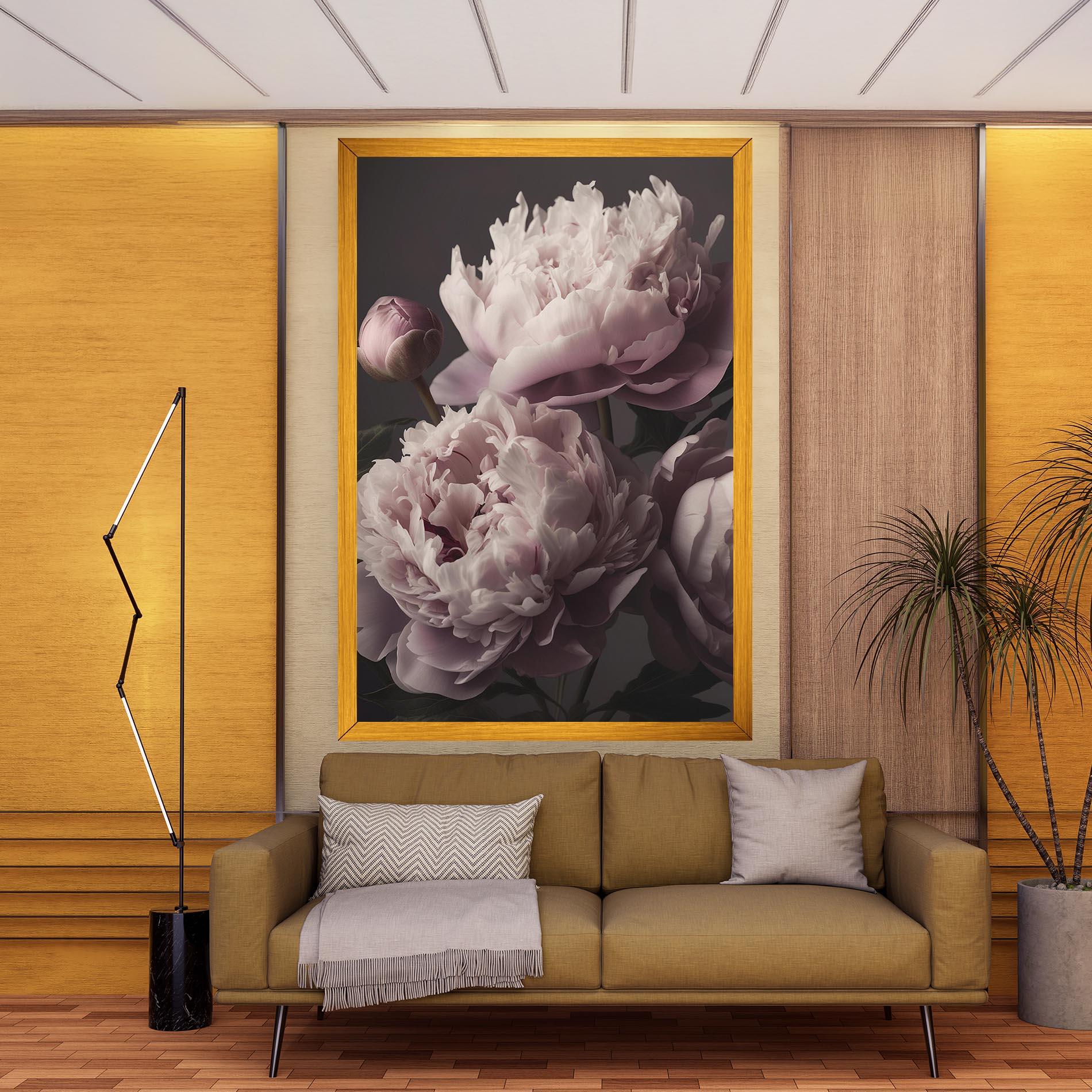 Tablou Canvas Grey Pastel Pink Peony mockup 9