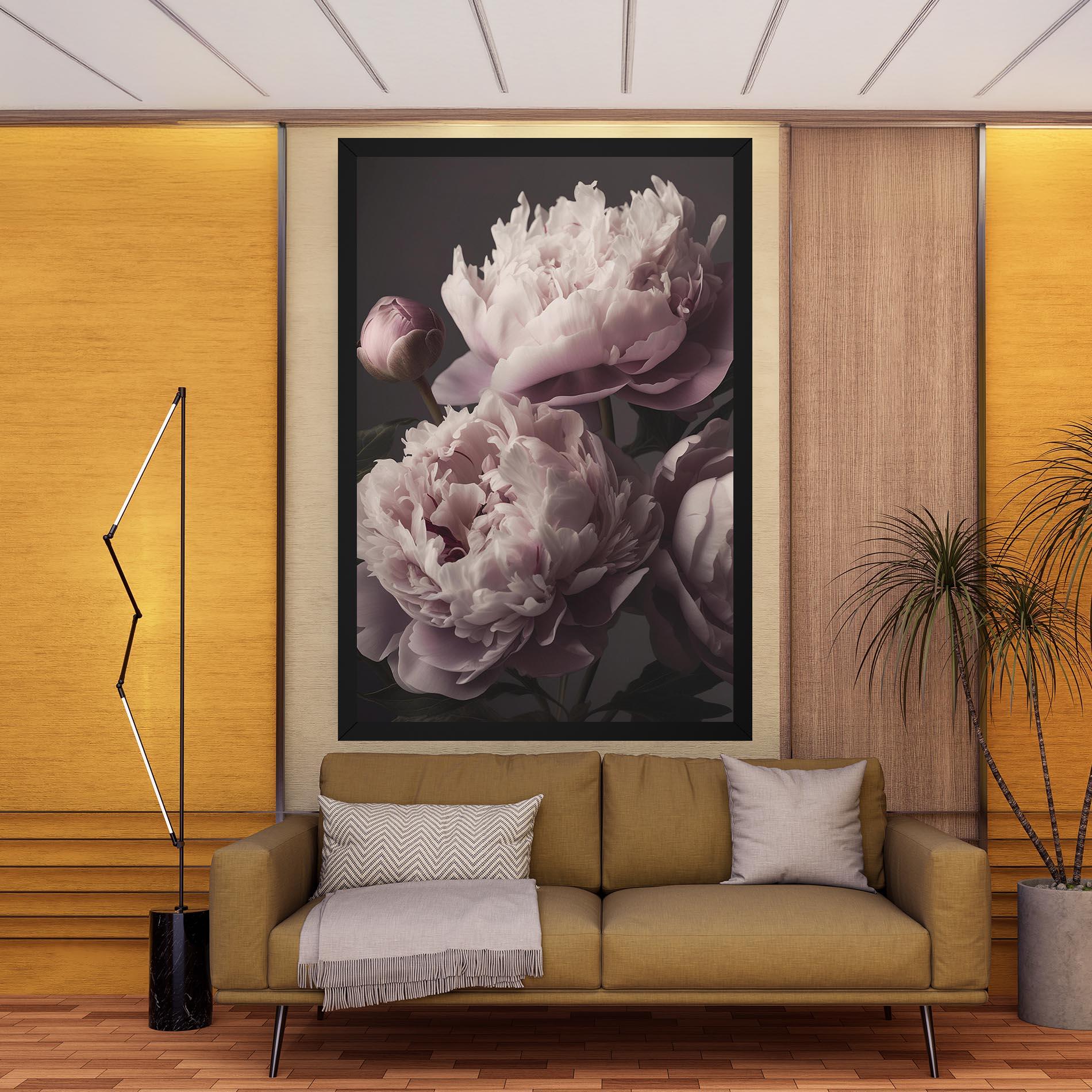 Tablou Canvas Grey Pastel Pink Peony mockup 9