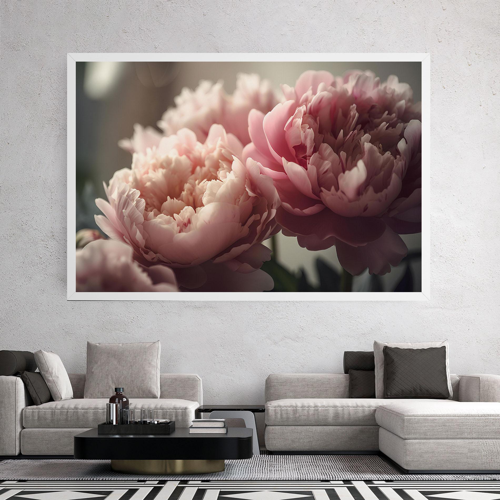 Tablou Canvas Cream Dreamy Peony mockup 2