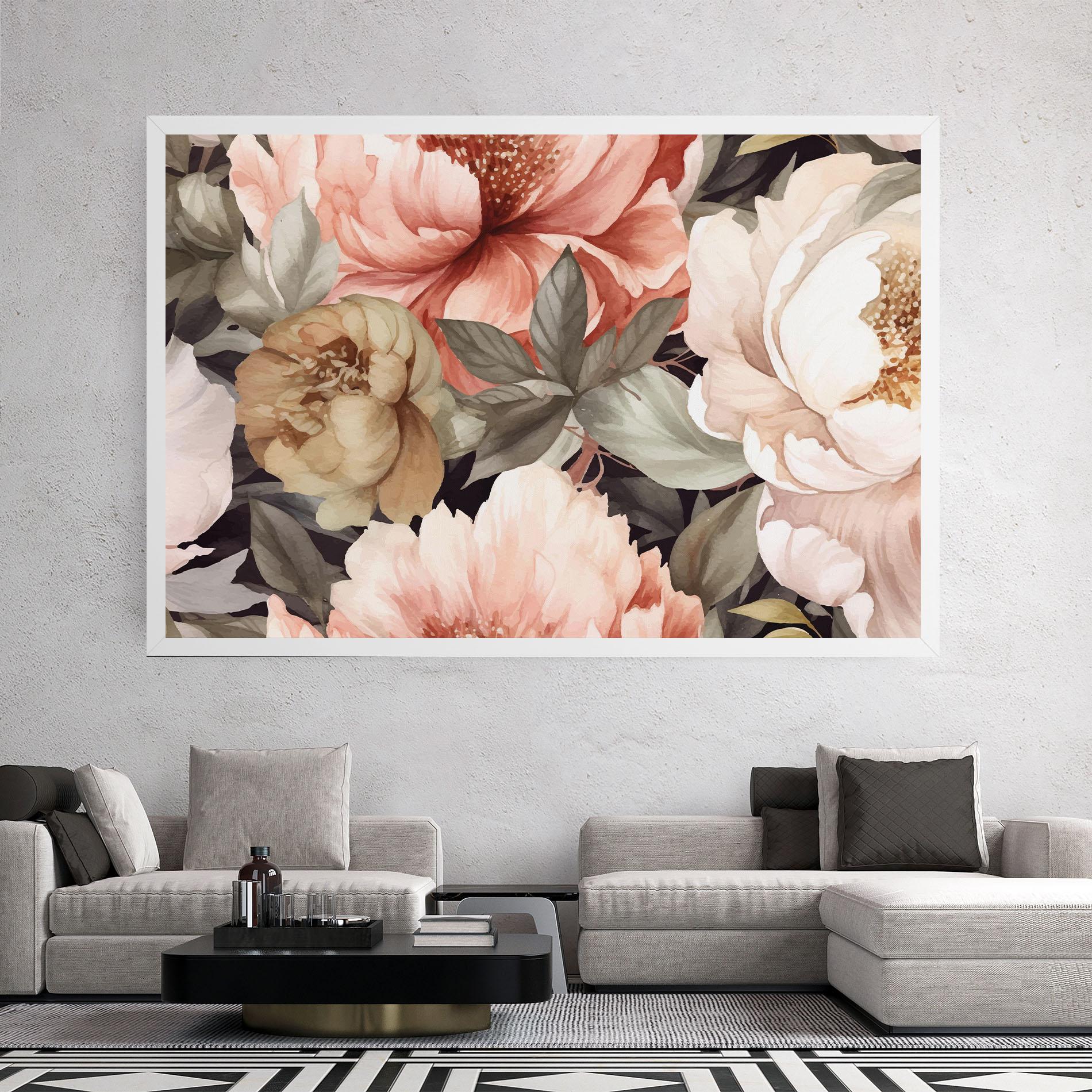 Tablou Canvas Cream Pink Peony mockup 2