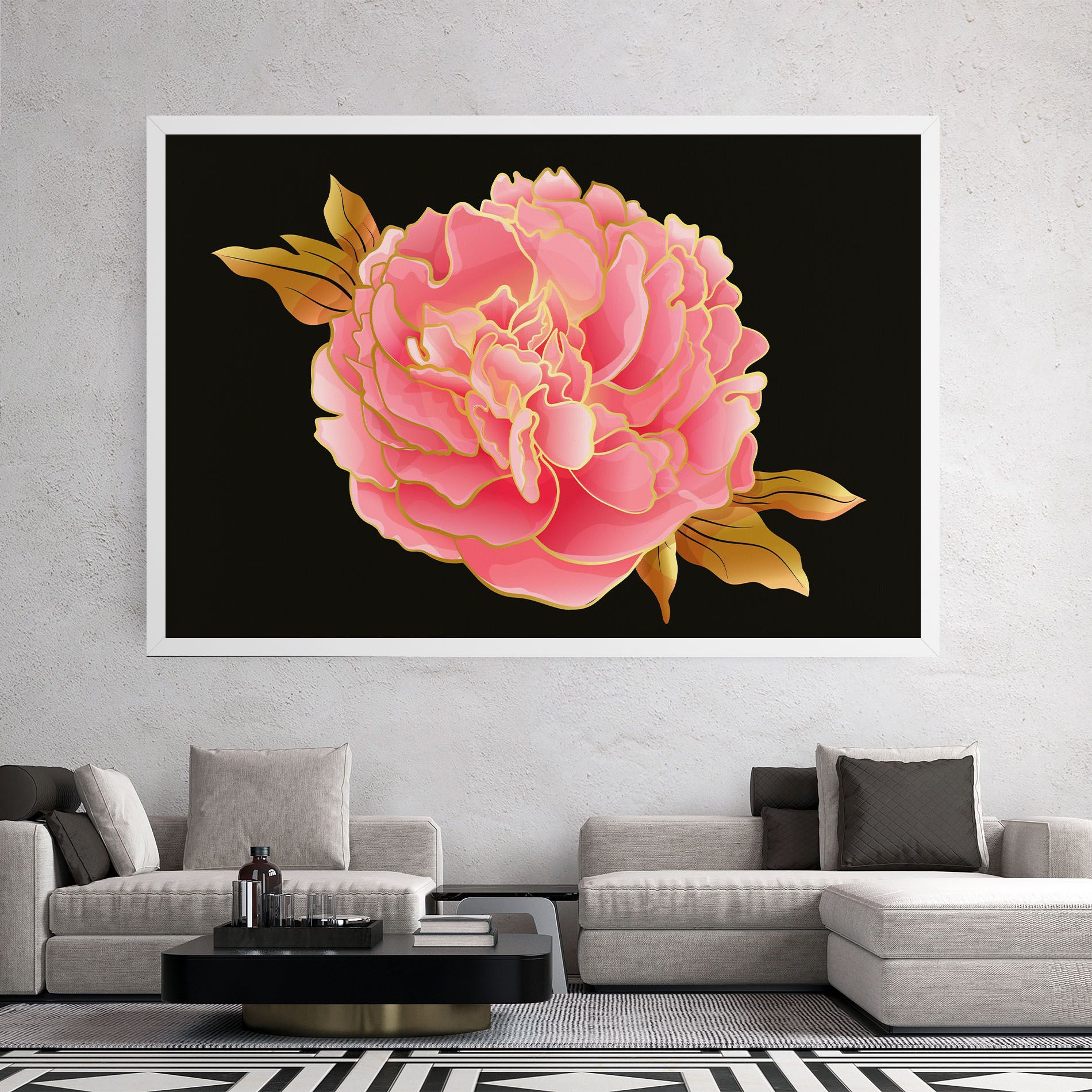 Gold Pinkk Peony mockup 2