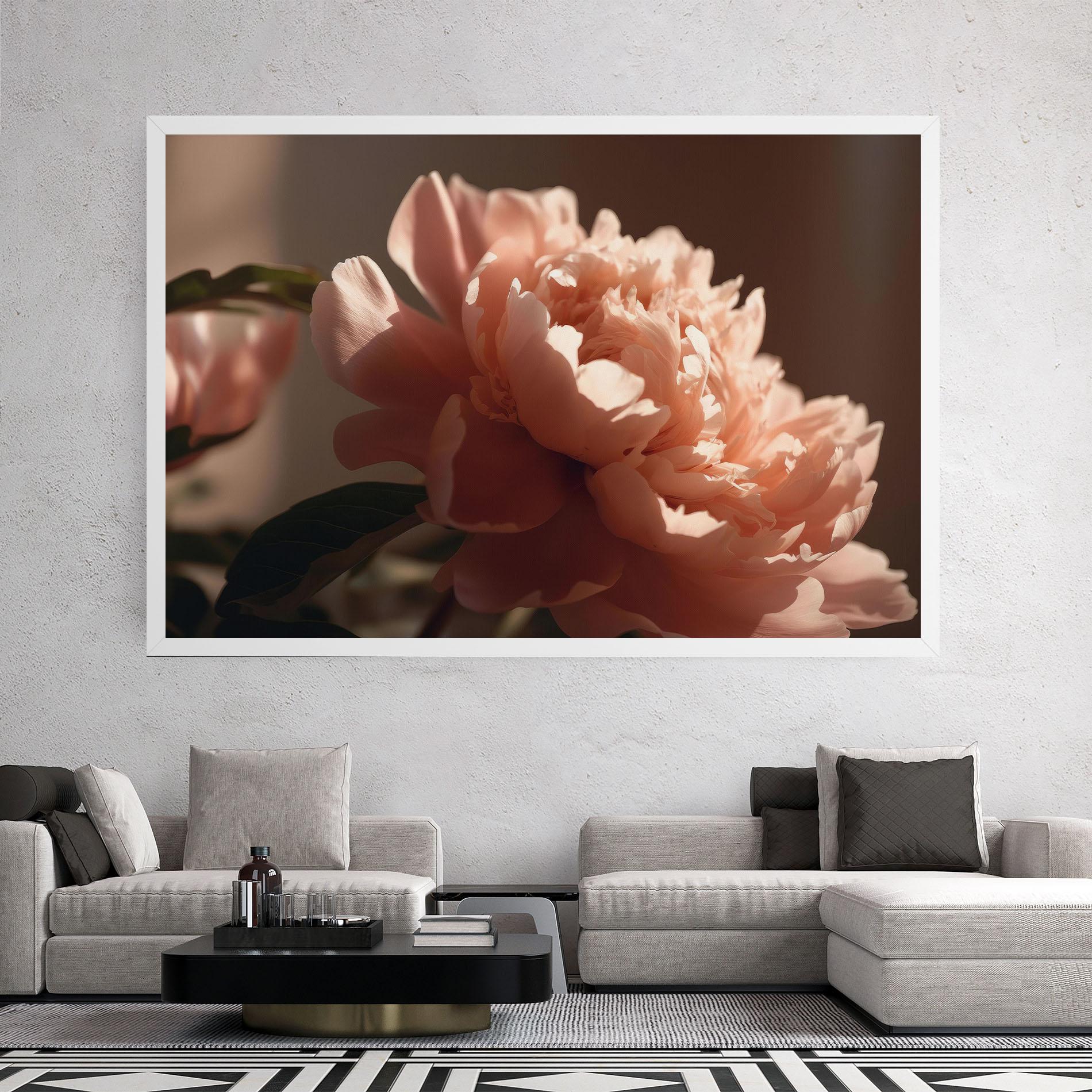Tablou Canvas Light Orange Peony View mockup 2