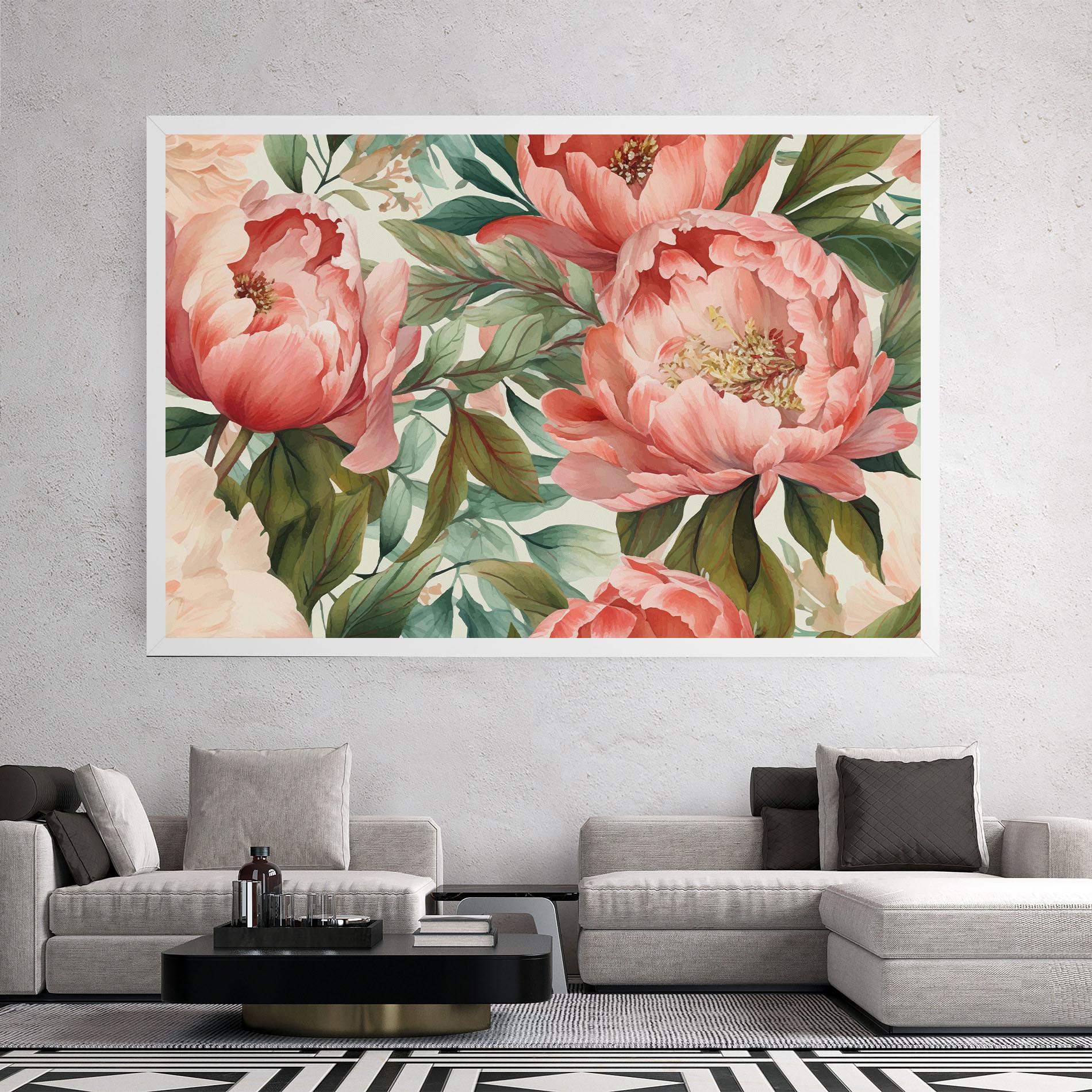 Tablou Canvas Light Red Peony mockup 2