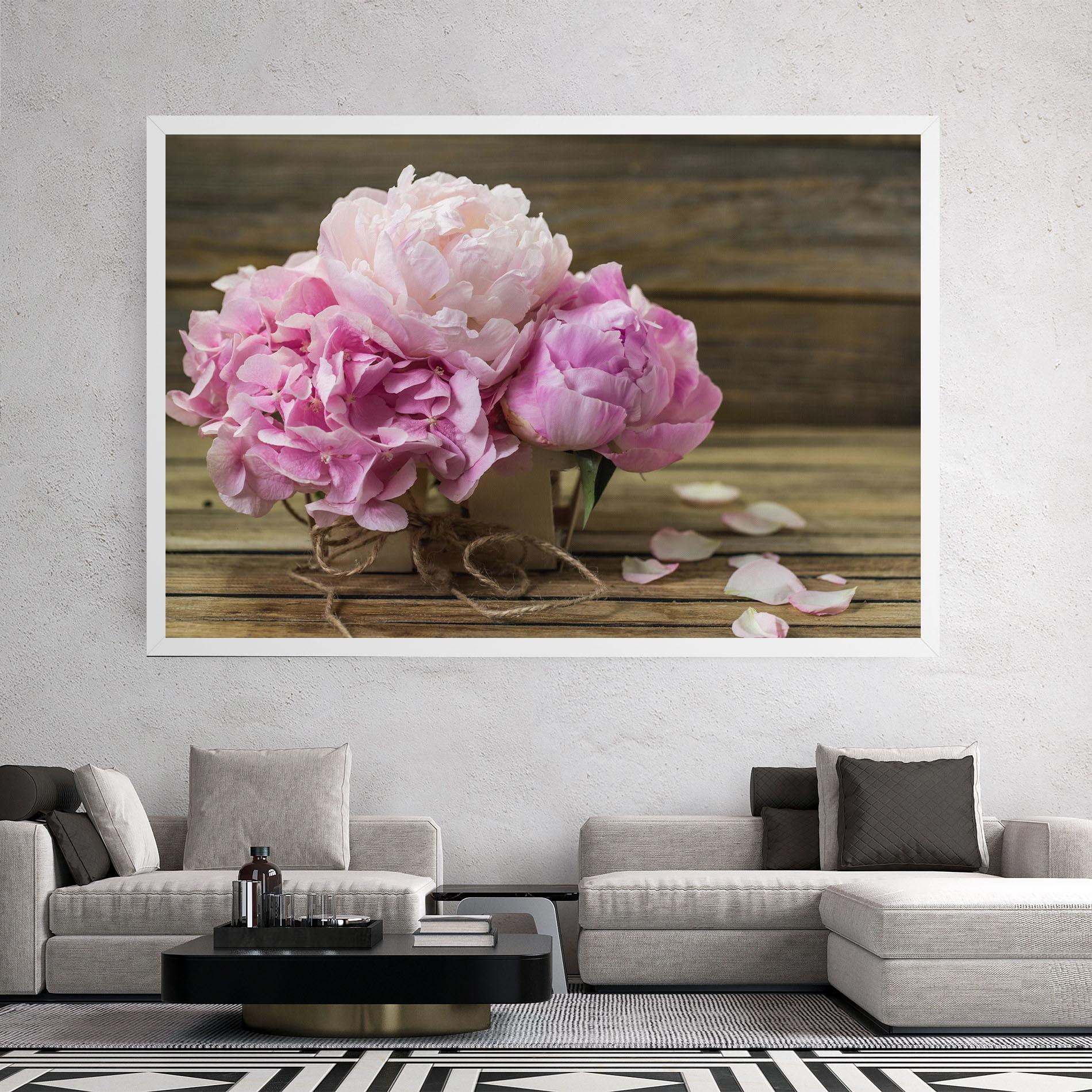 Tablou Canvas Peony On Table mockup 2