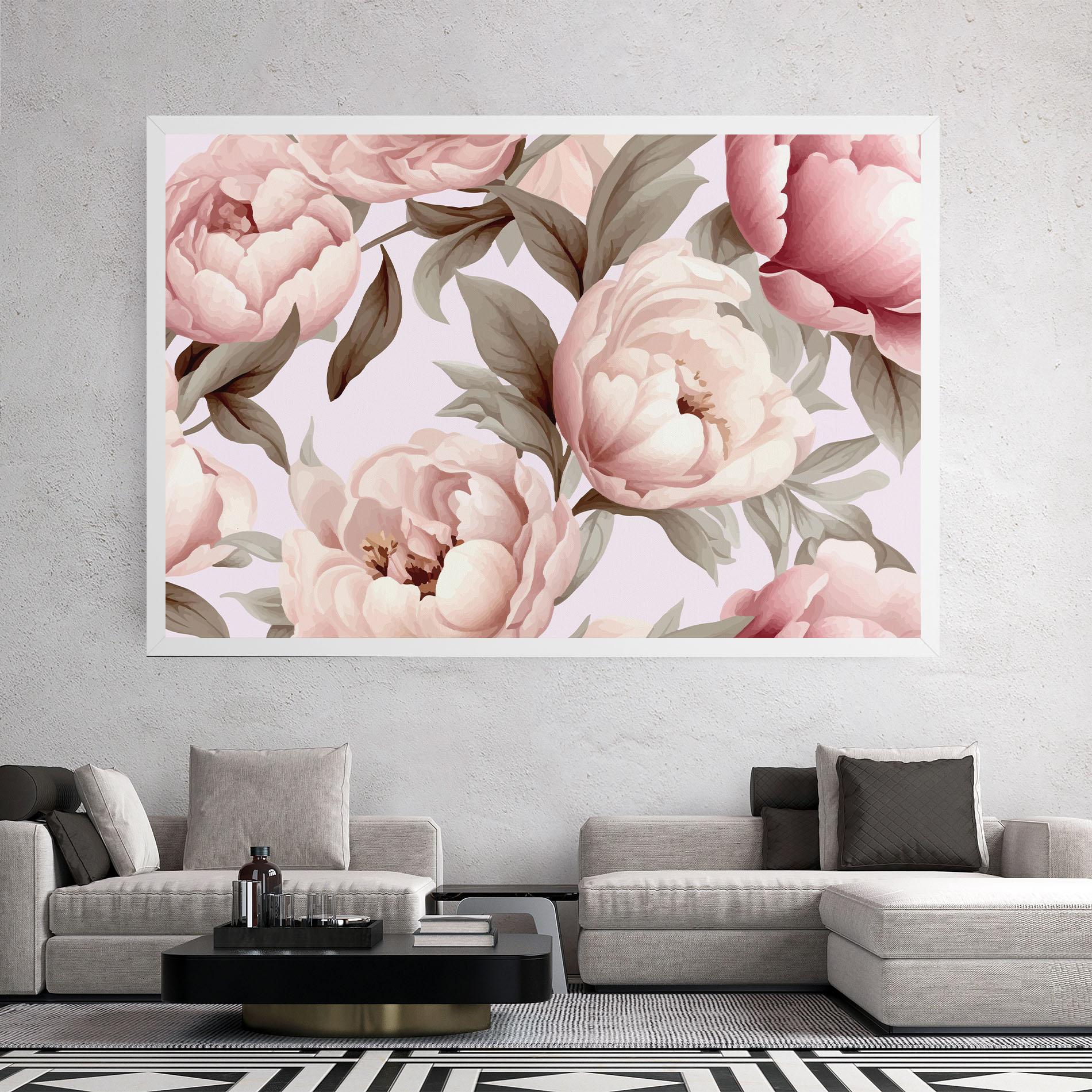 Tablou Canvas Pink Peony Buds mockup 2