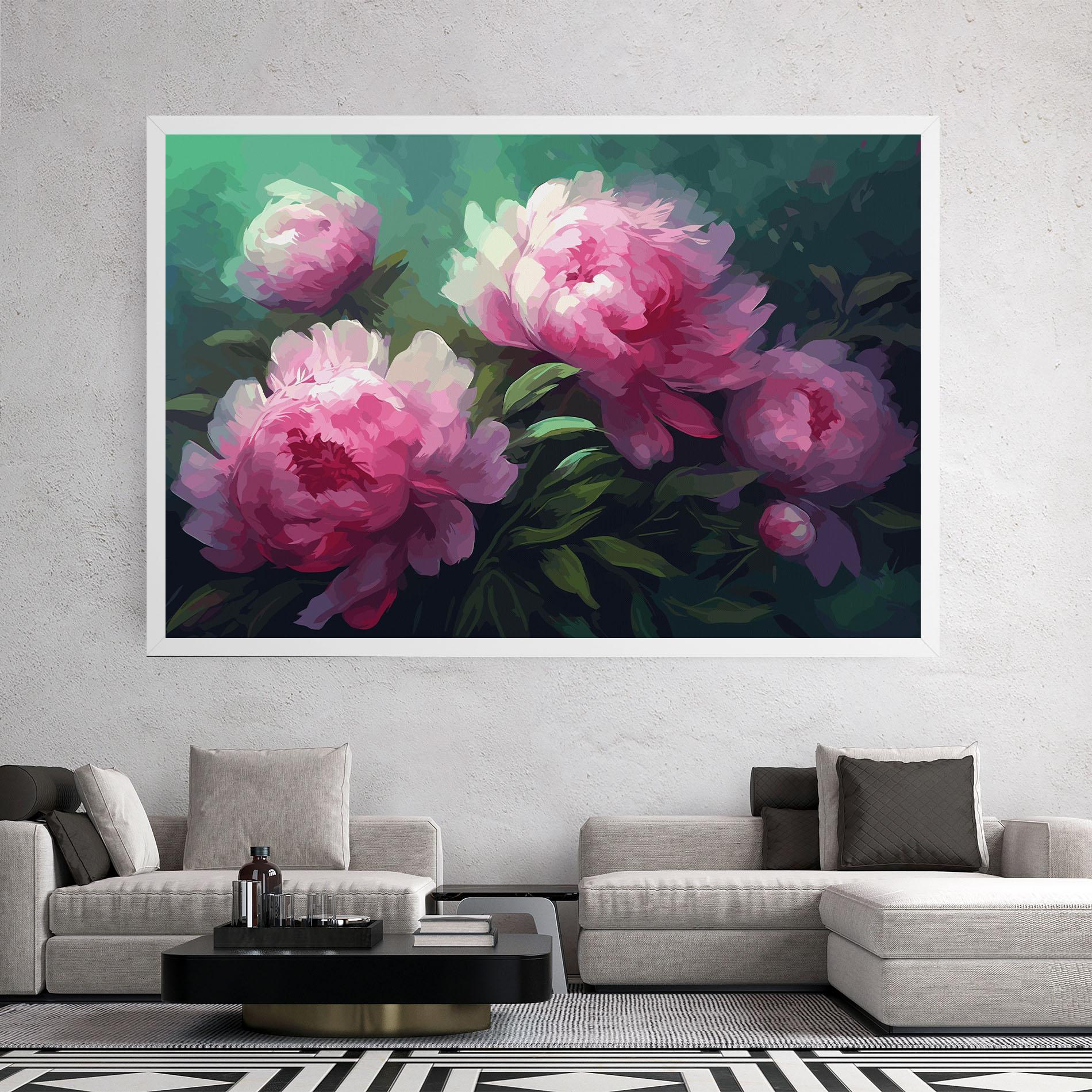 Tablou Canvas Pretty Peony Paint mockup 2