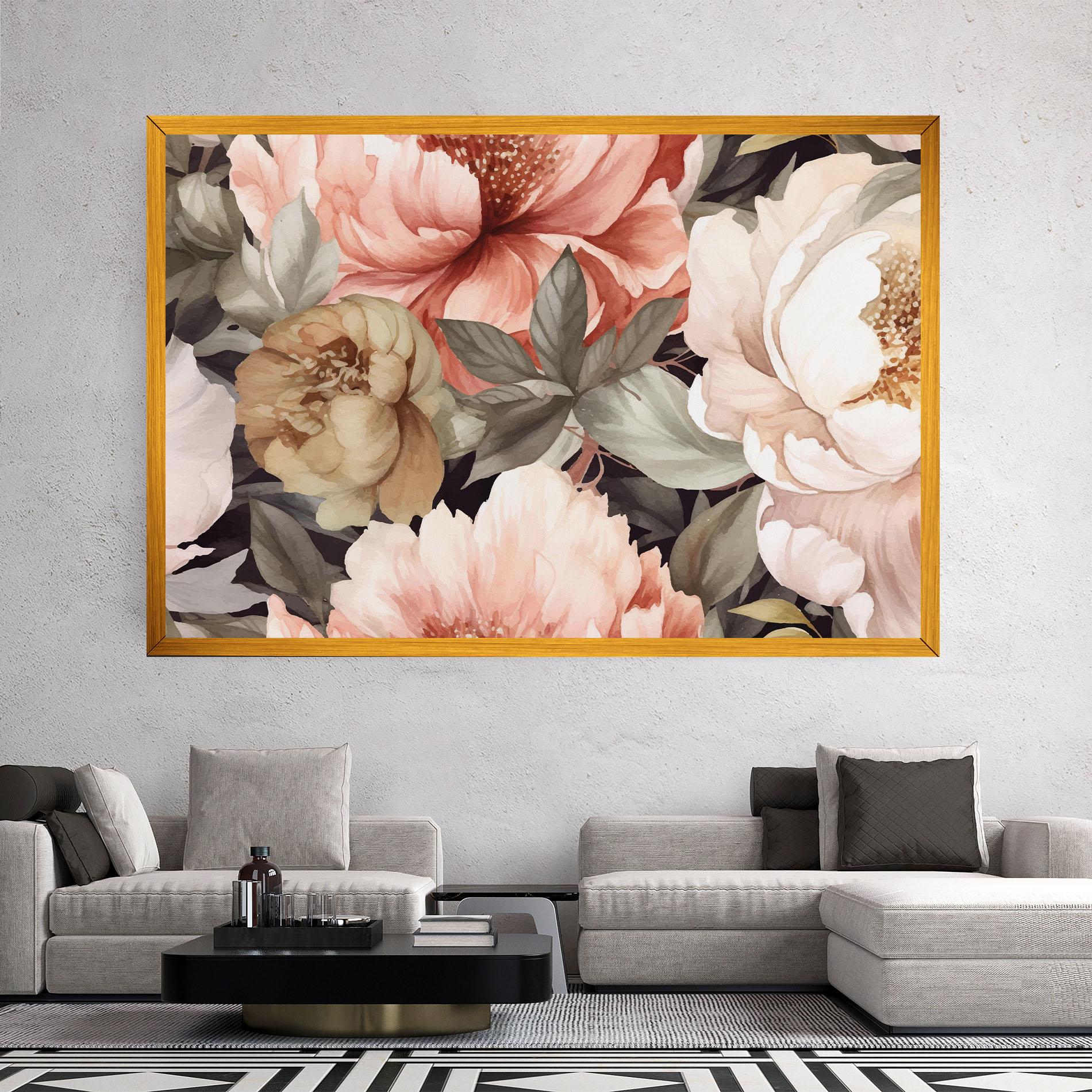 Tablou Canvas Cream Pink Peony mockup 2