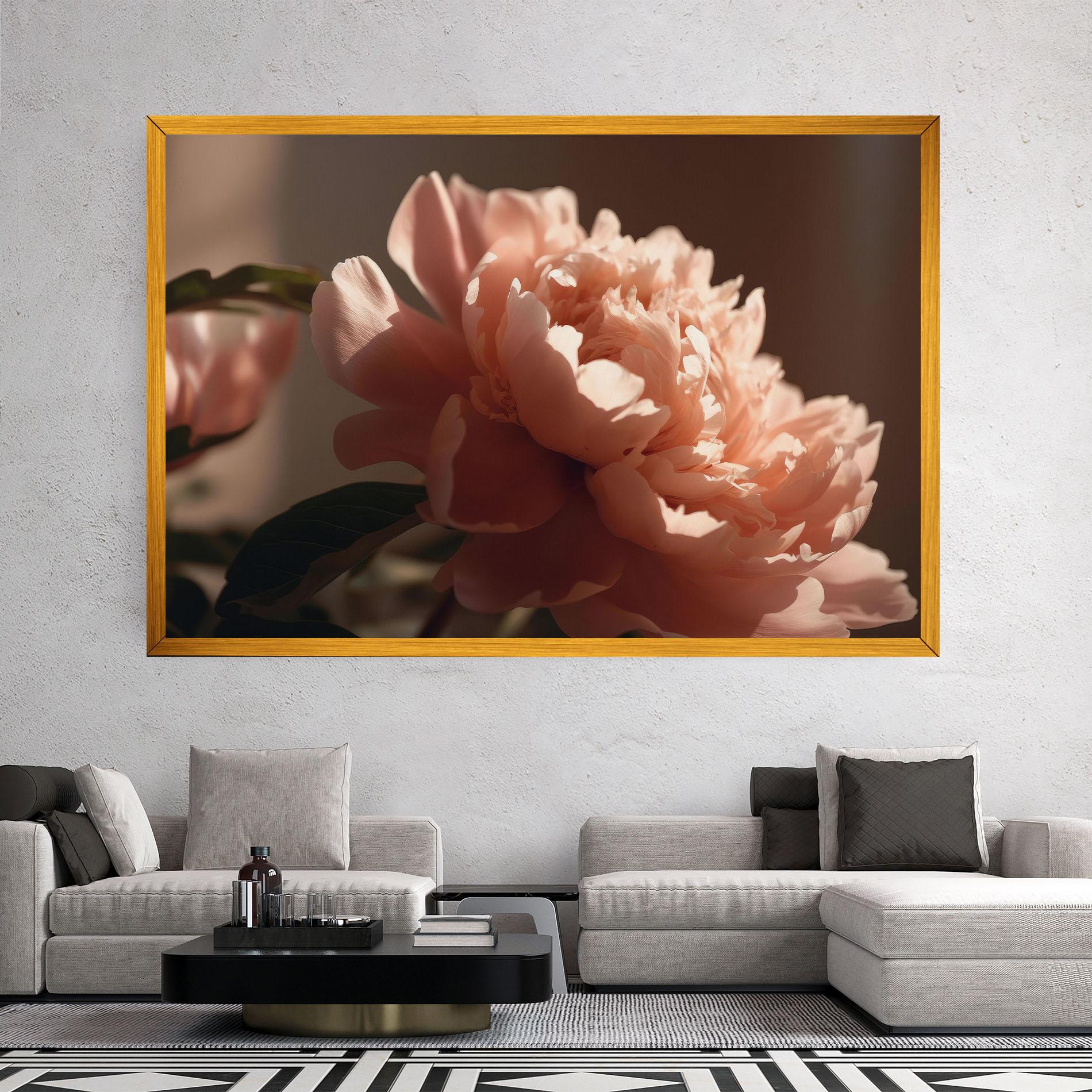 Tablou Canvas Light Orange Peony View mockup 2