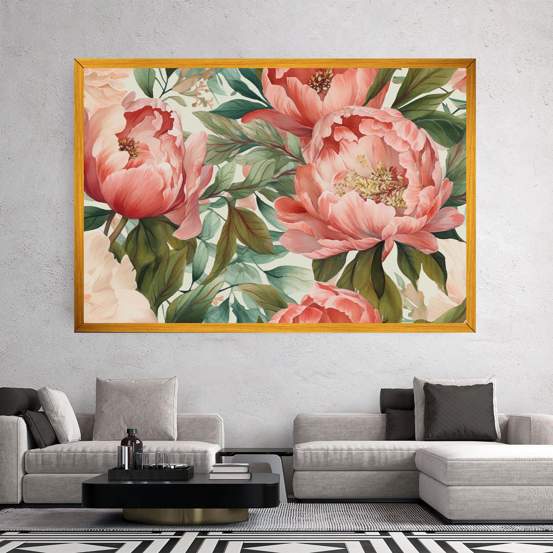 Tablou Canvas Light Red Peony mockup 2