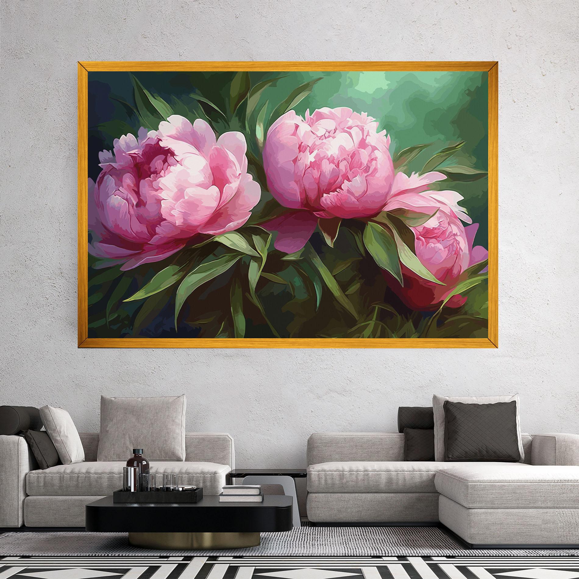 Tablou Canvas Peonies Art mockup 2
