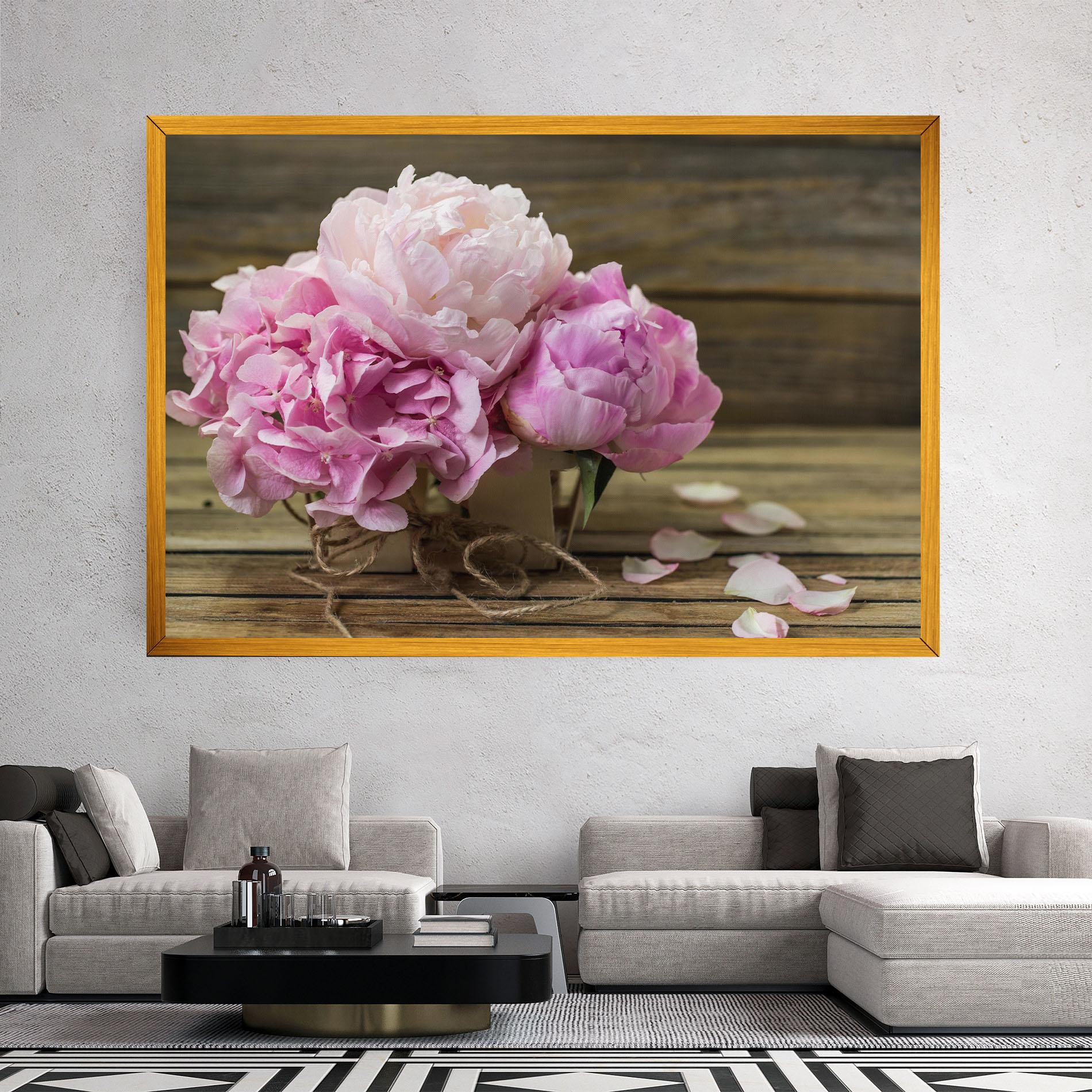 Tablou Canvas Peony On Table mockup 2