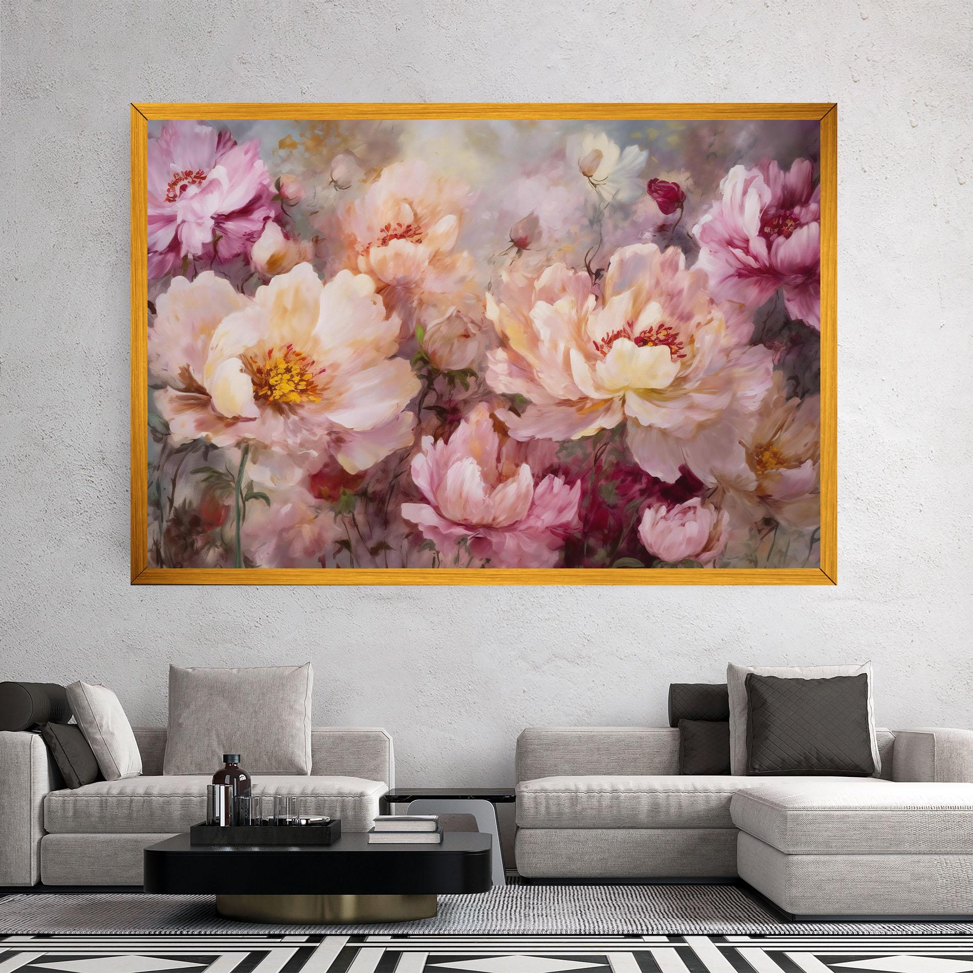 Tablou Canvas Peony Painting Art mockup 2