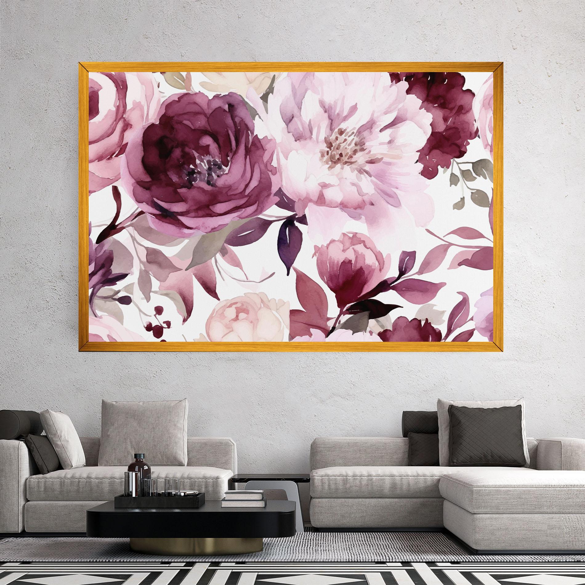 Tablou Canvas Peony Pink Purple mockup 2