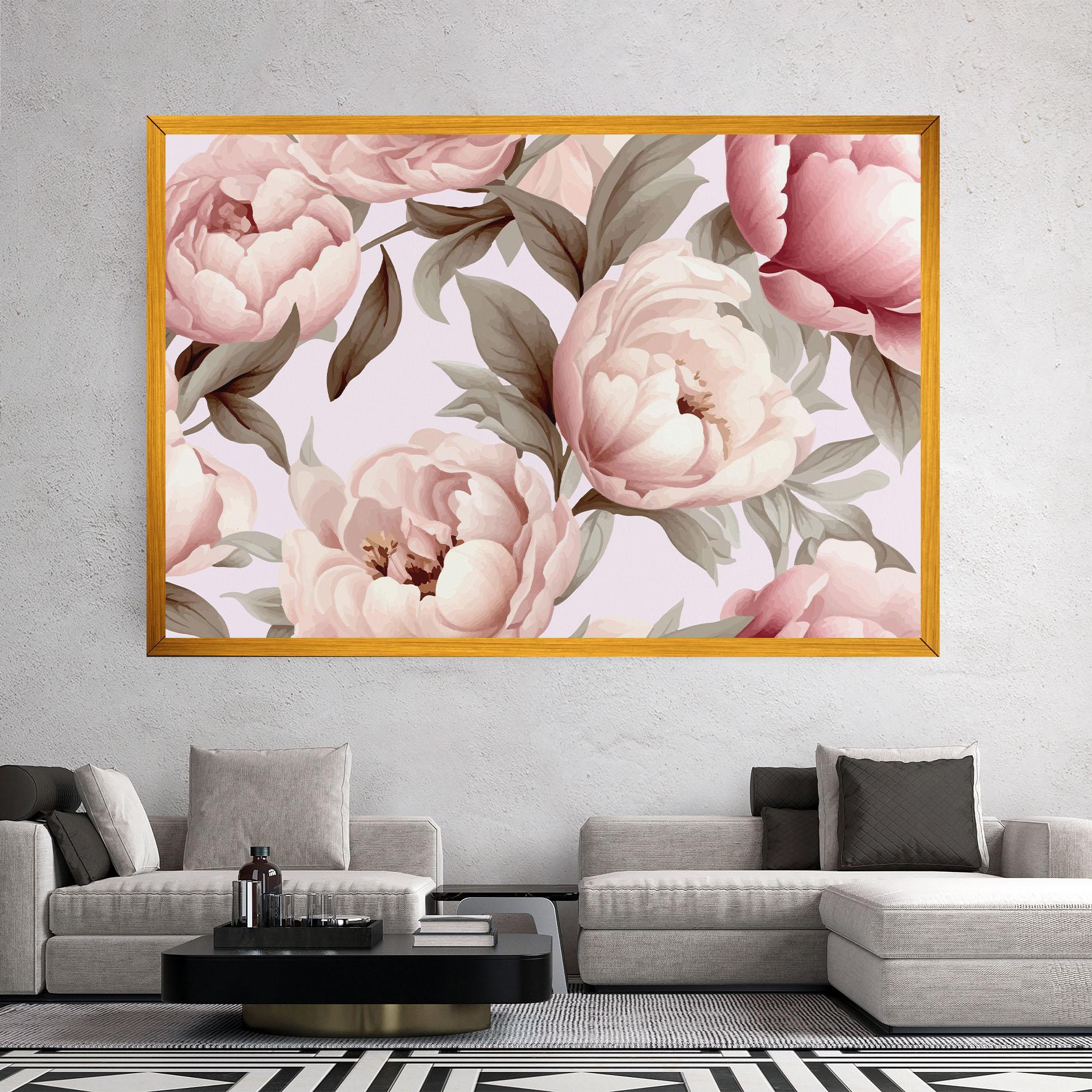 Tablou Canvas Pink Peony Buds mockup 2