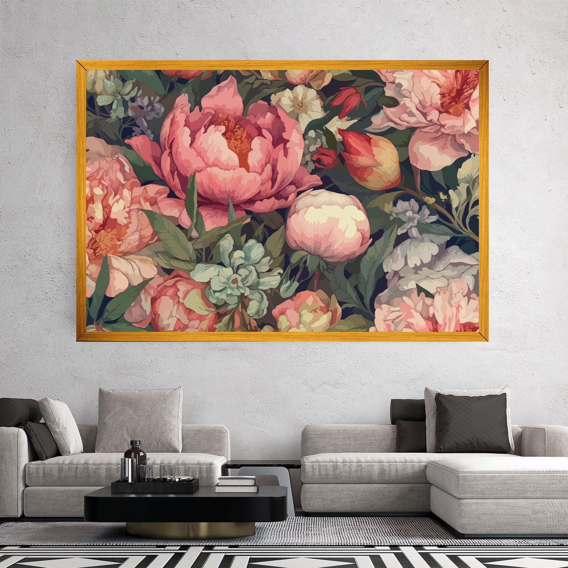 Tablou Canvas Pretty Artistic Peony mockup 2