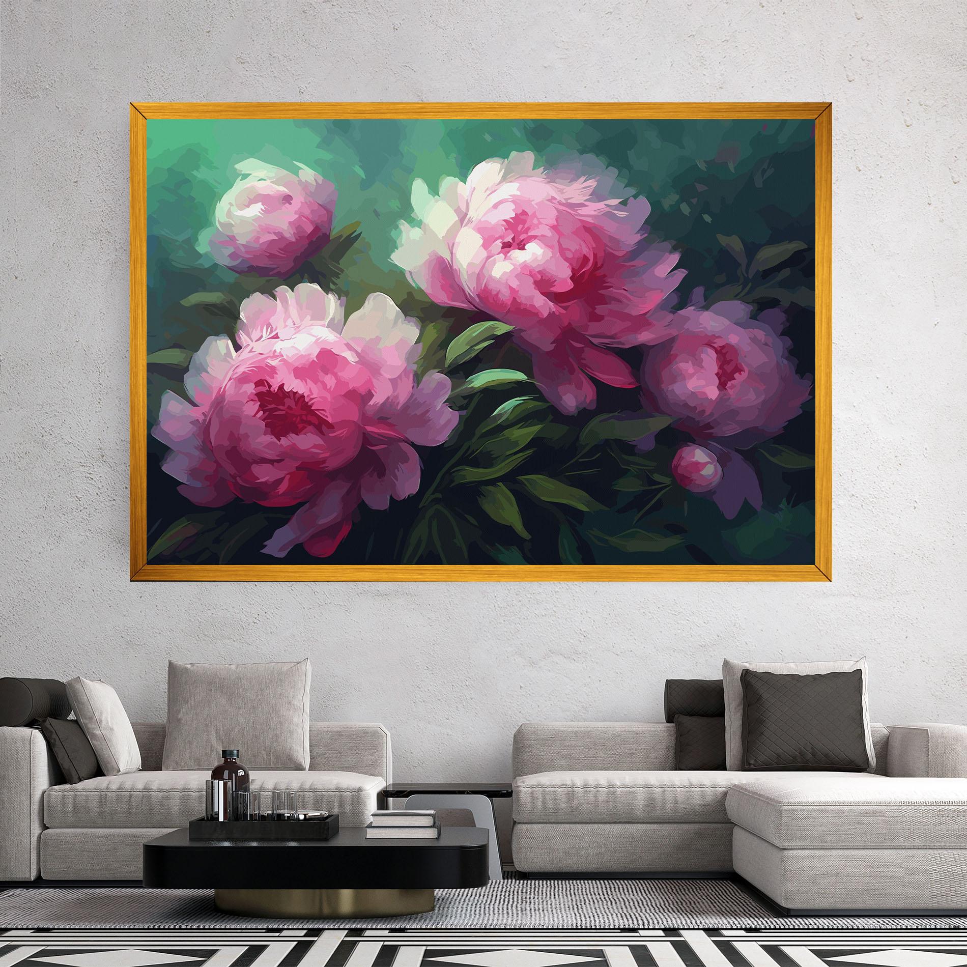 Tablou Canvas Pretty Peony Paint mockup 2