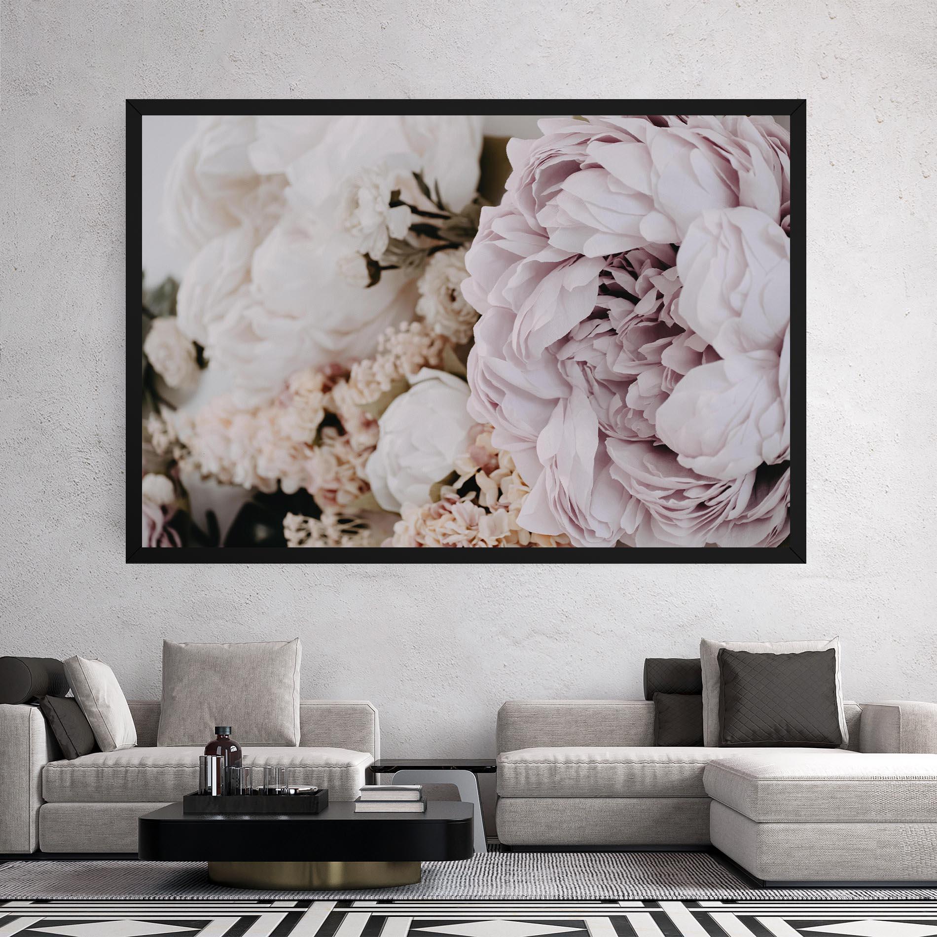 Tablou Canvas Grey Peony Bouquet mockup 2